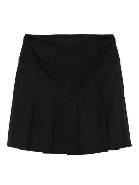 Girdle pleated mini skirt