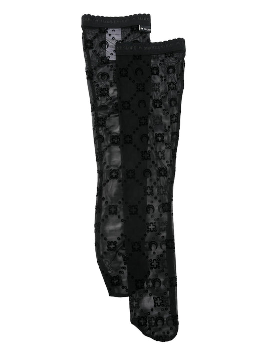 moonogram-mesh socks