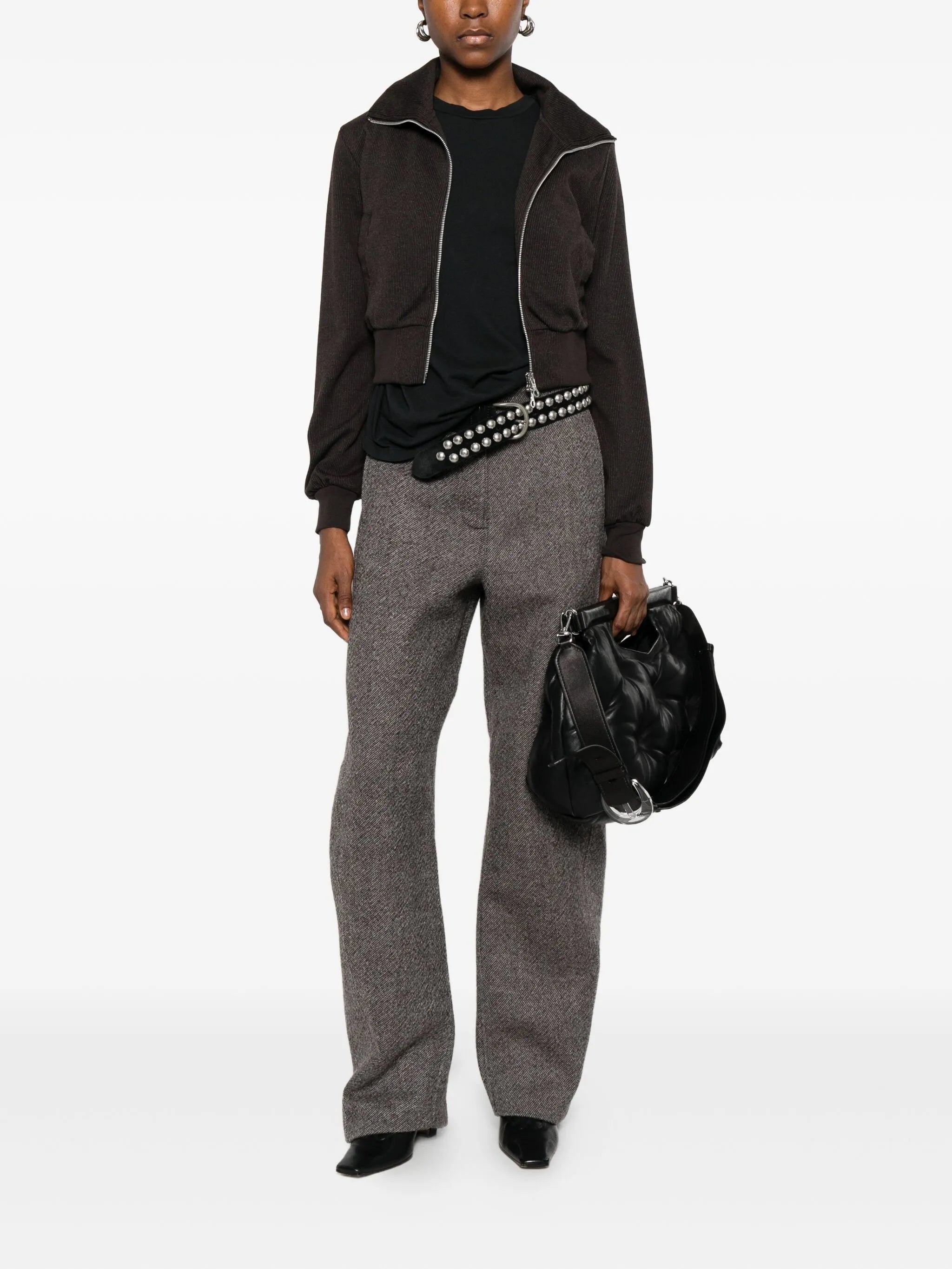 zip-up cardigan