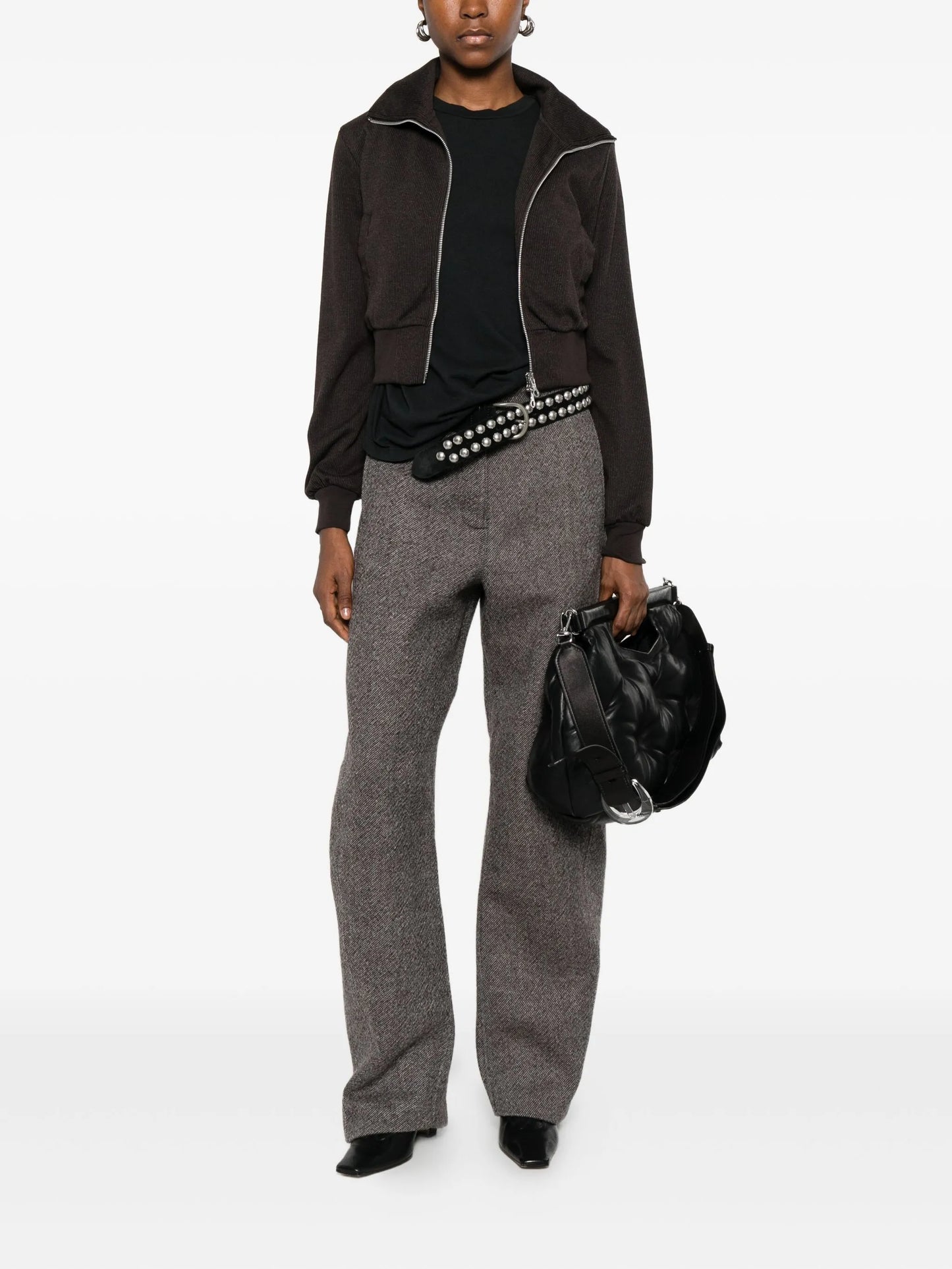 zip-up cardigan