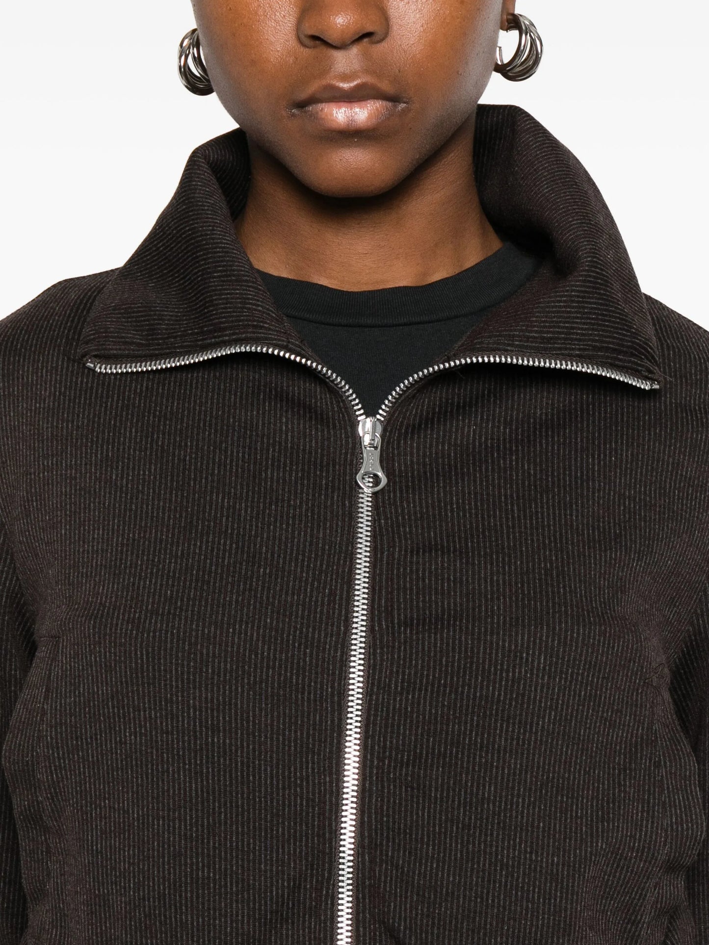 zip-up cardigan