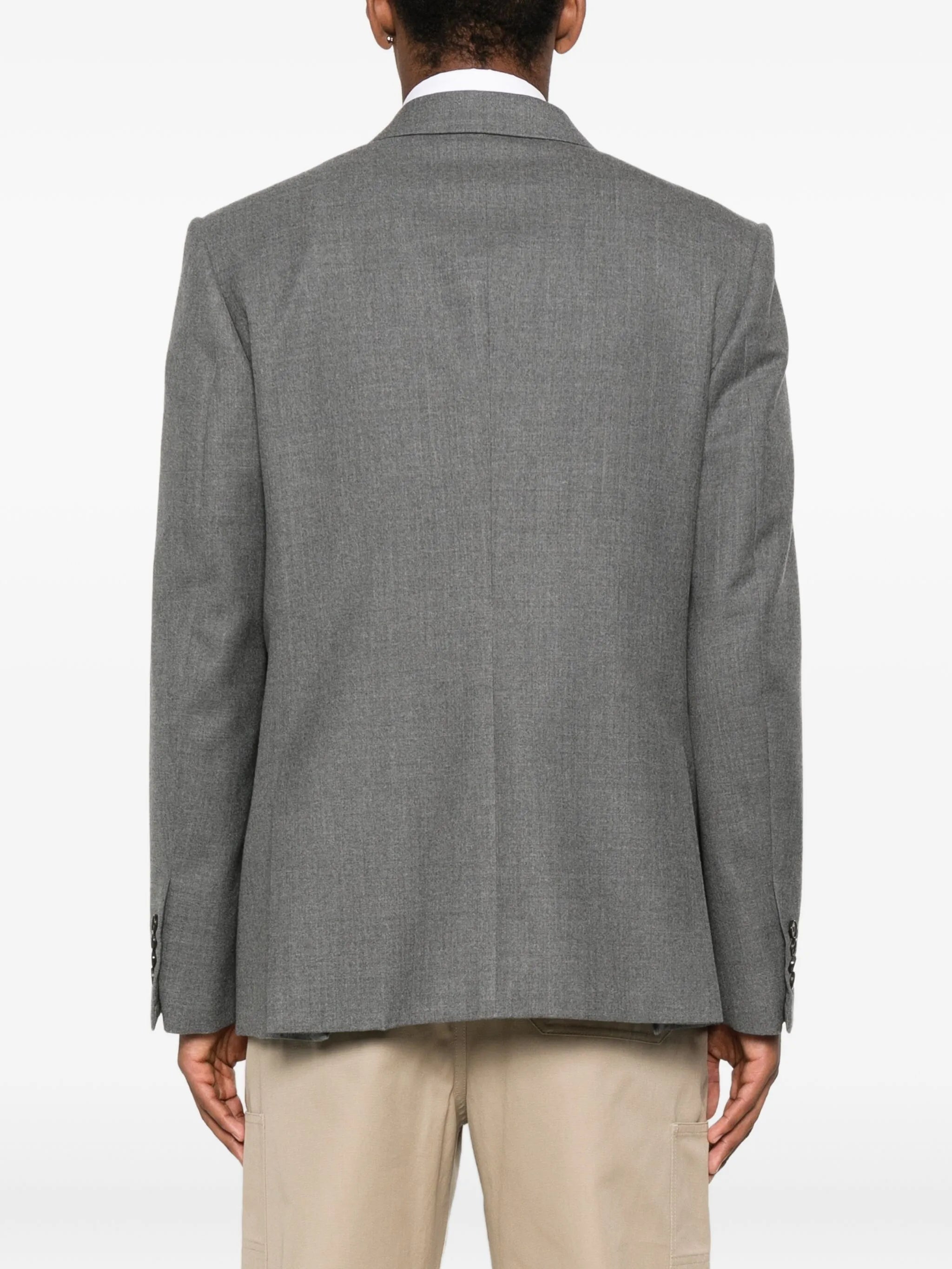 peak-lapel wool blazer