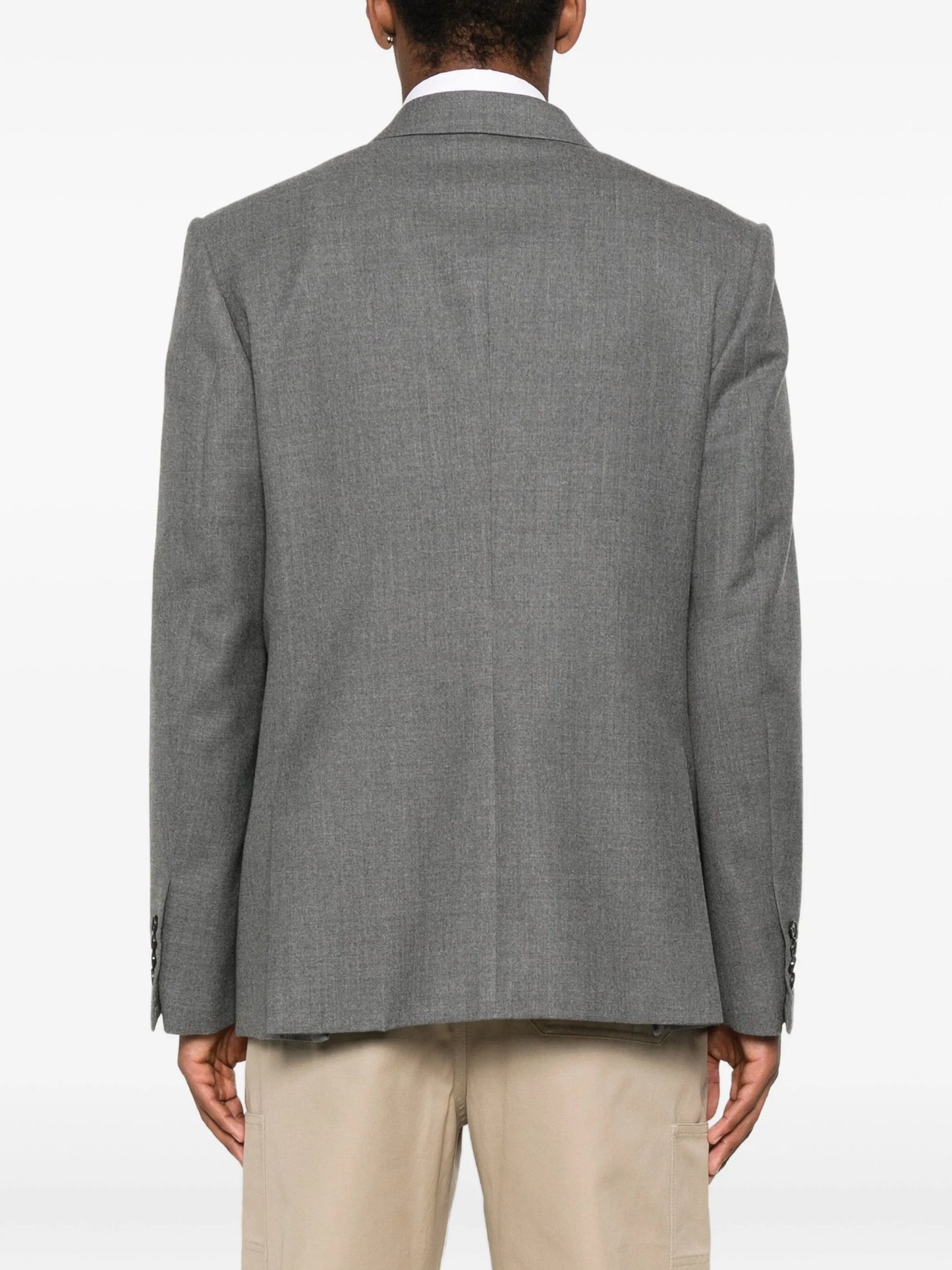 peak-lapel wool blazer
