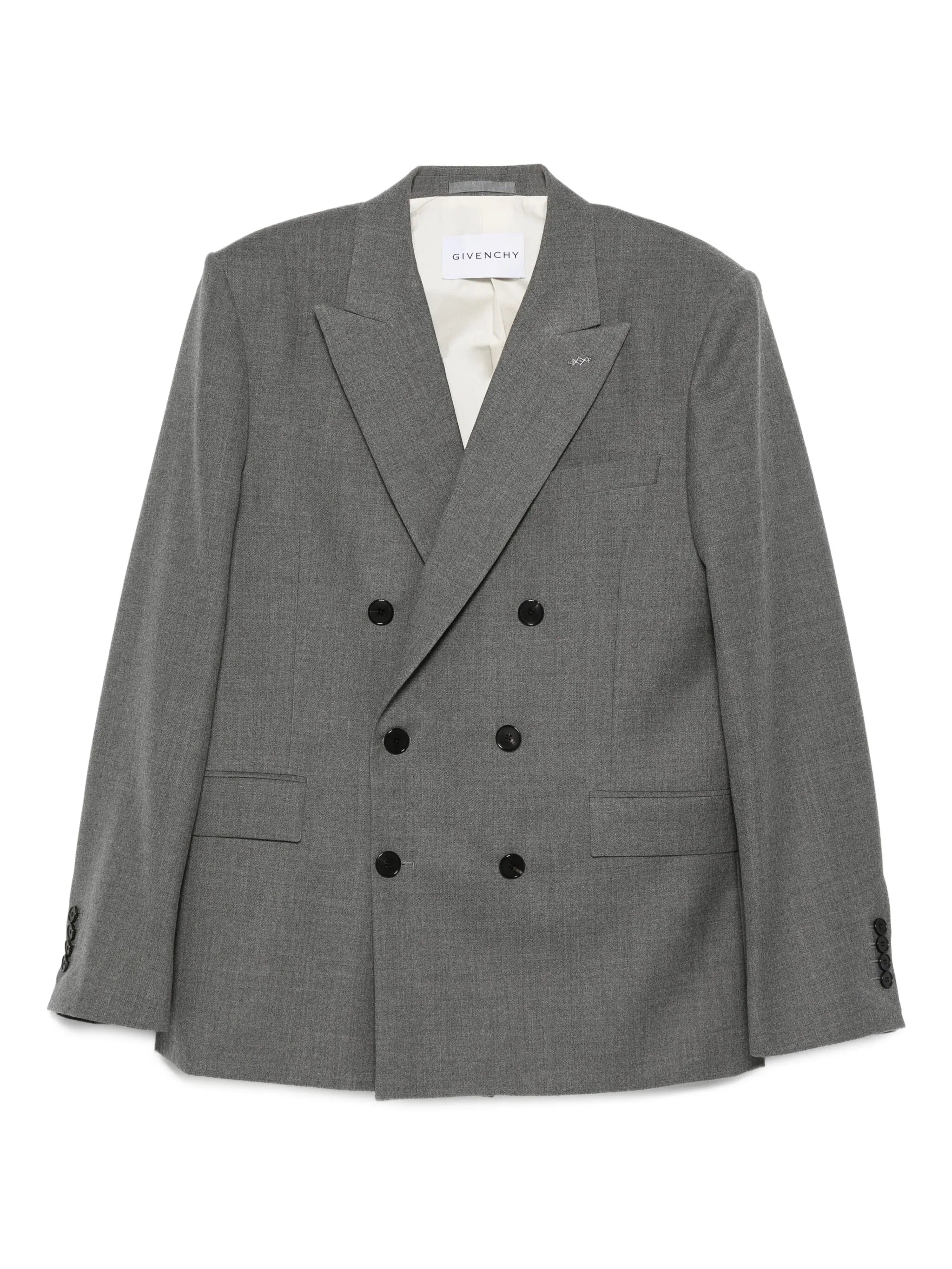 peak-lapel wool blazer