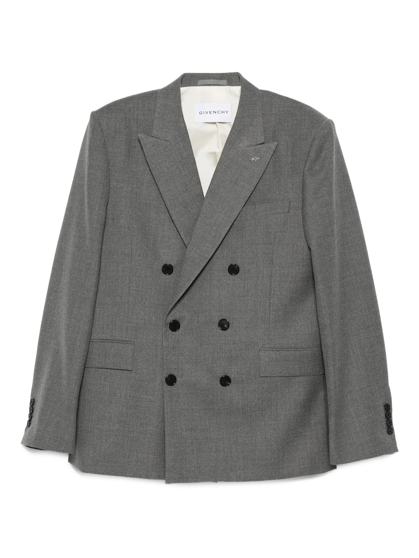 peak-lapel wool blazer