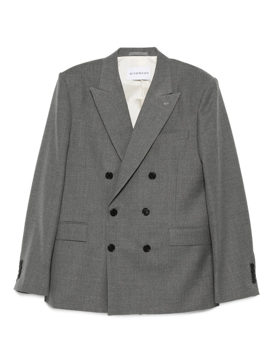 peak-lapel wool blazer