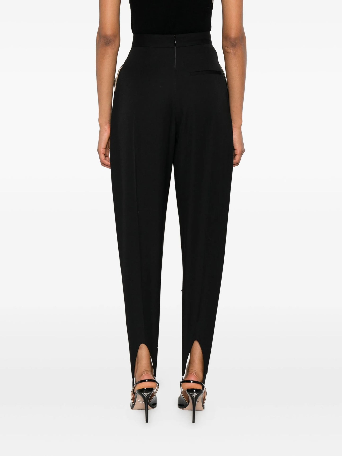 draped-detail stirrup trousers