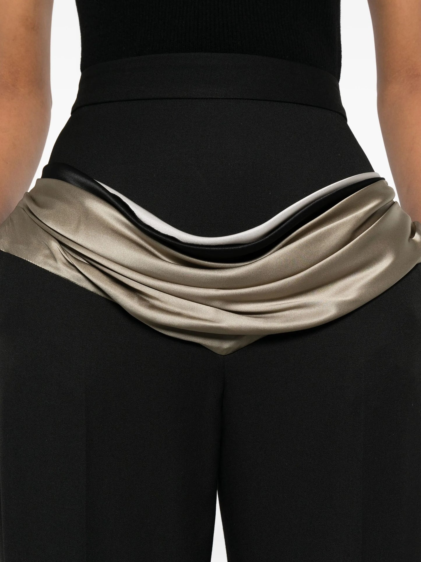 draped-detail stirrup trousers
