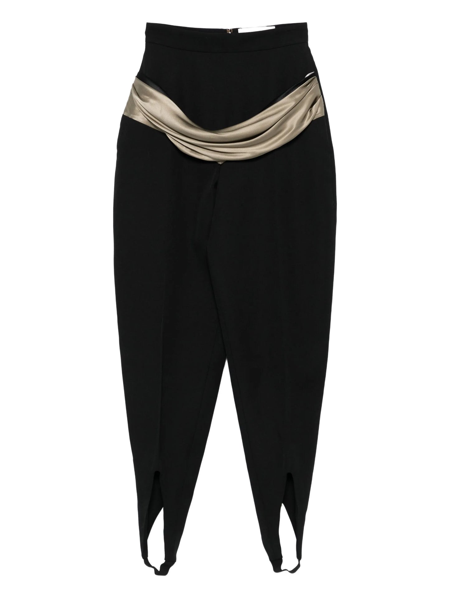draped-detail stirrup trousers