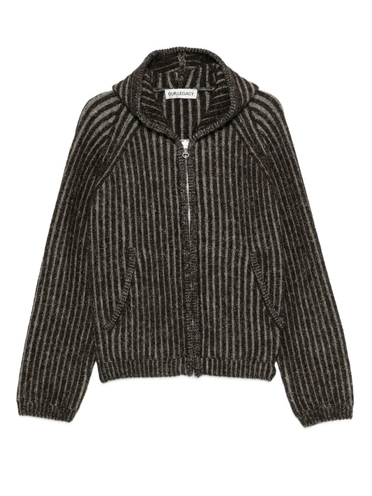 striped knitted hoodie