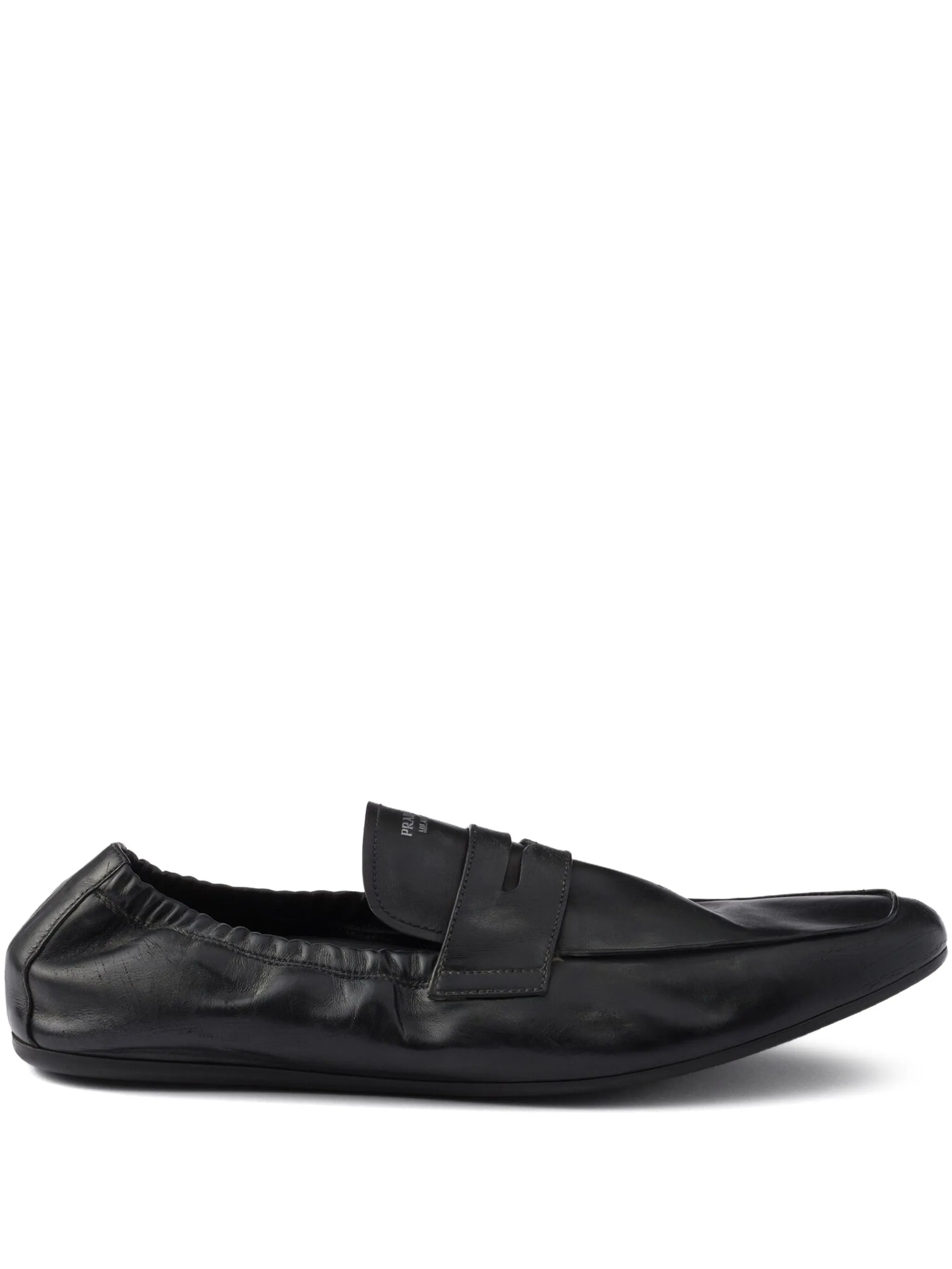 Shuffle antiqued-leather loafers