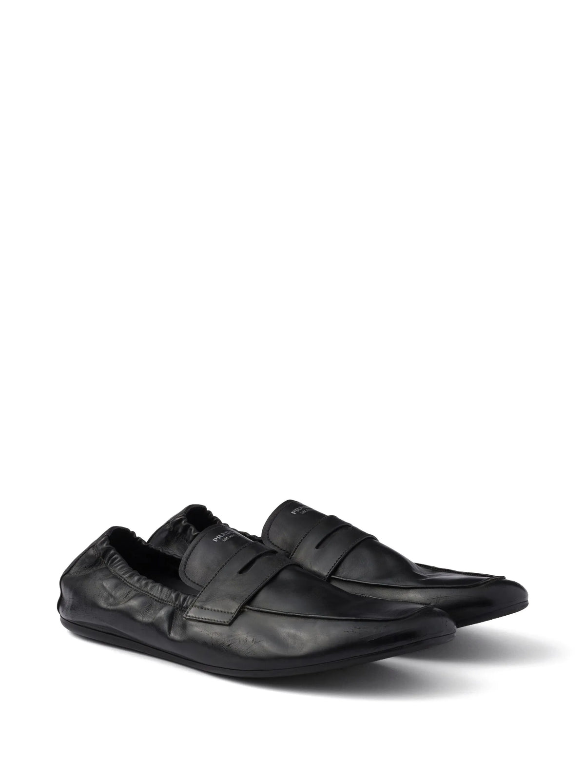 Shuffle antiqued-leather loafers