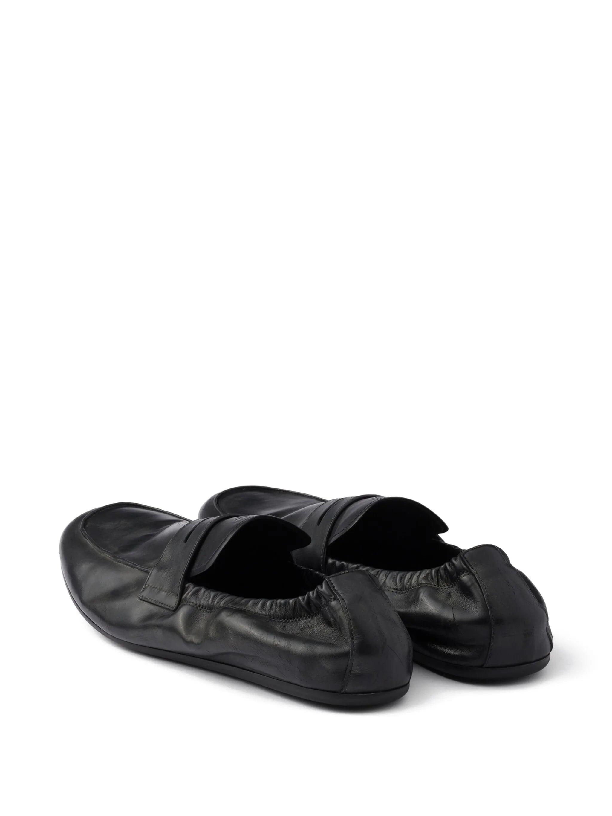 Shuffle antiqued-leather loafers