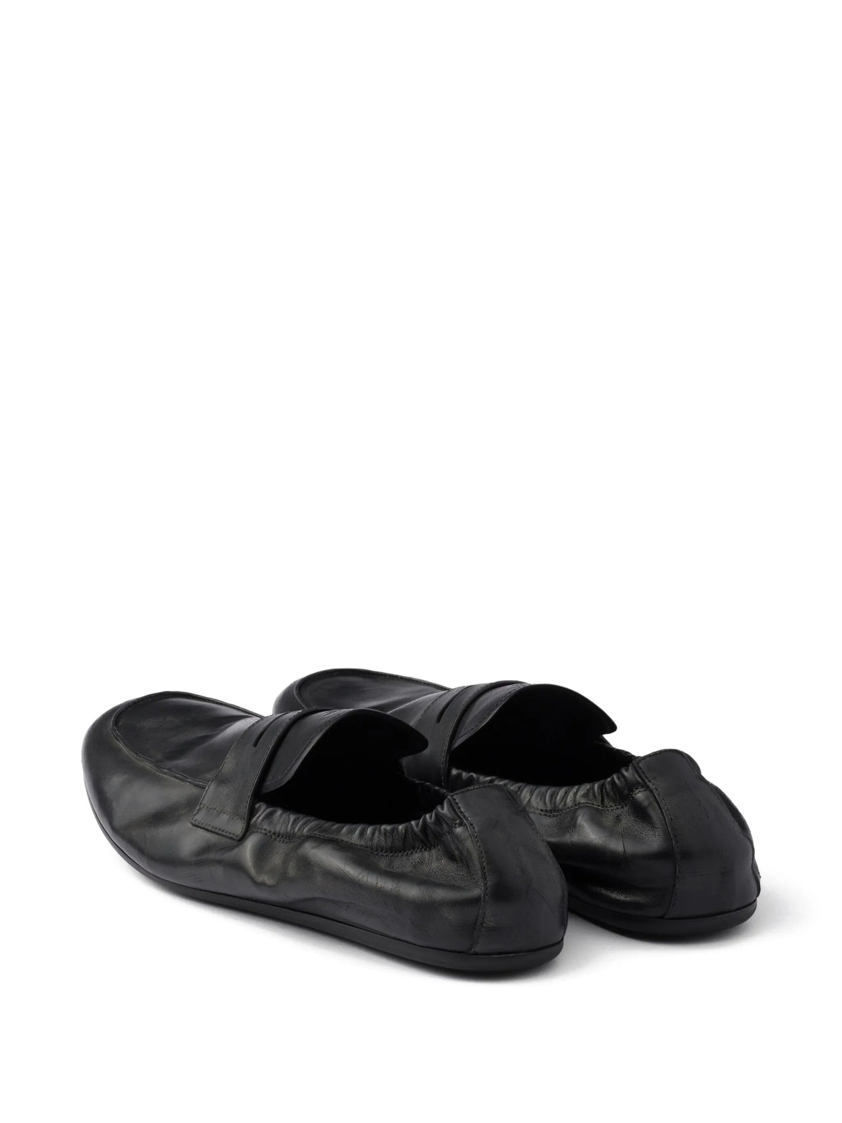 Shuffle antiqued-leather loafers