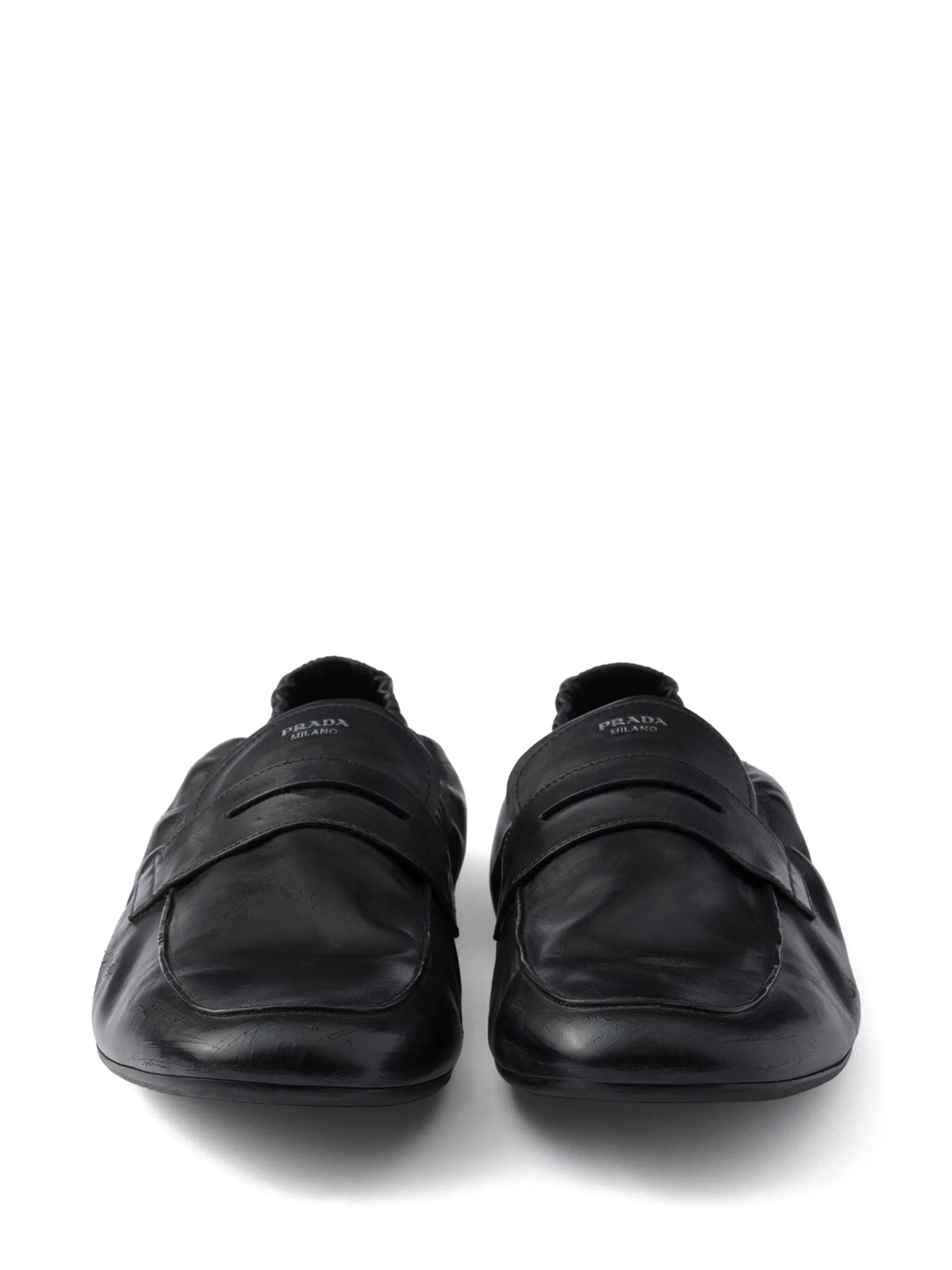 Shuffle antiqued-leather loafers