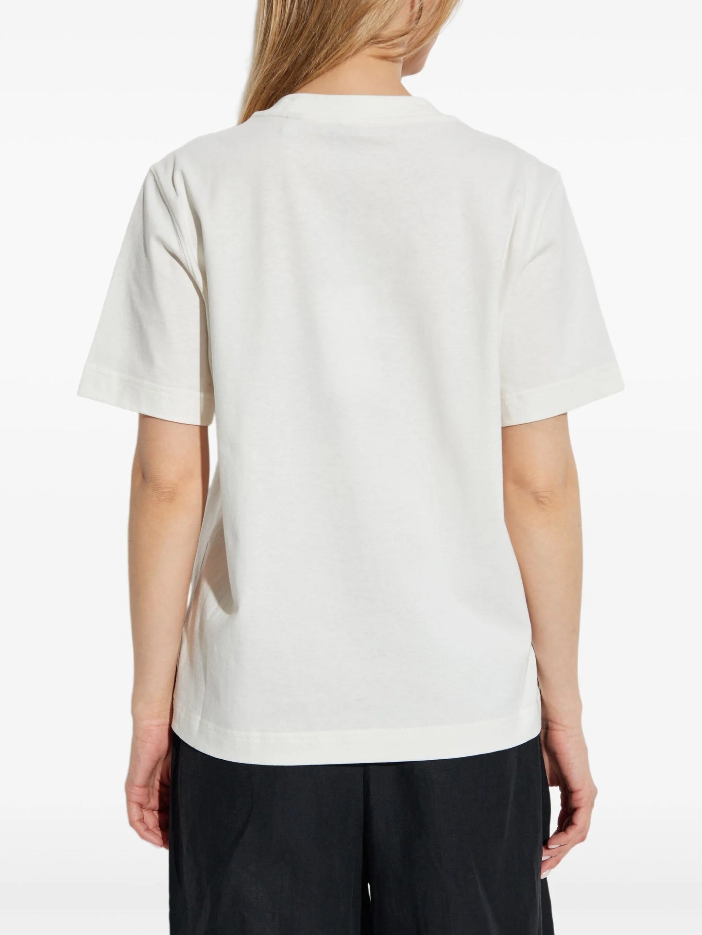 check-motif graphic T-shirt