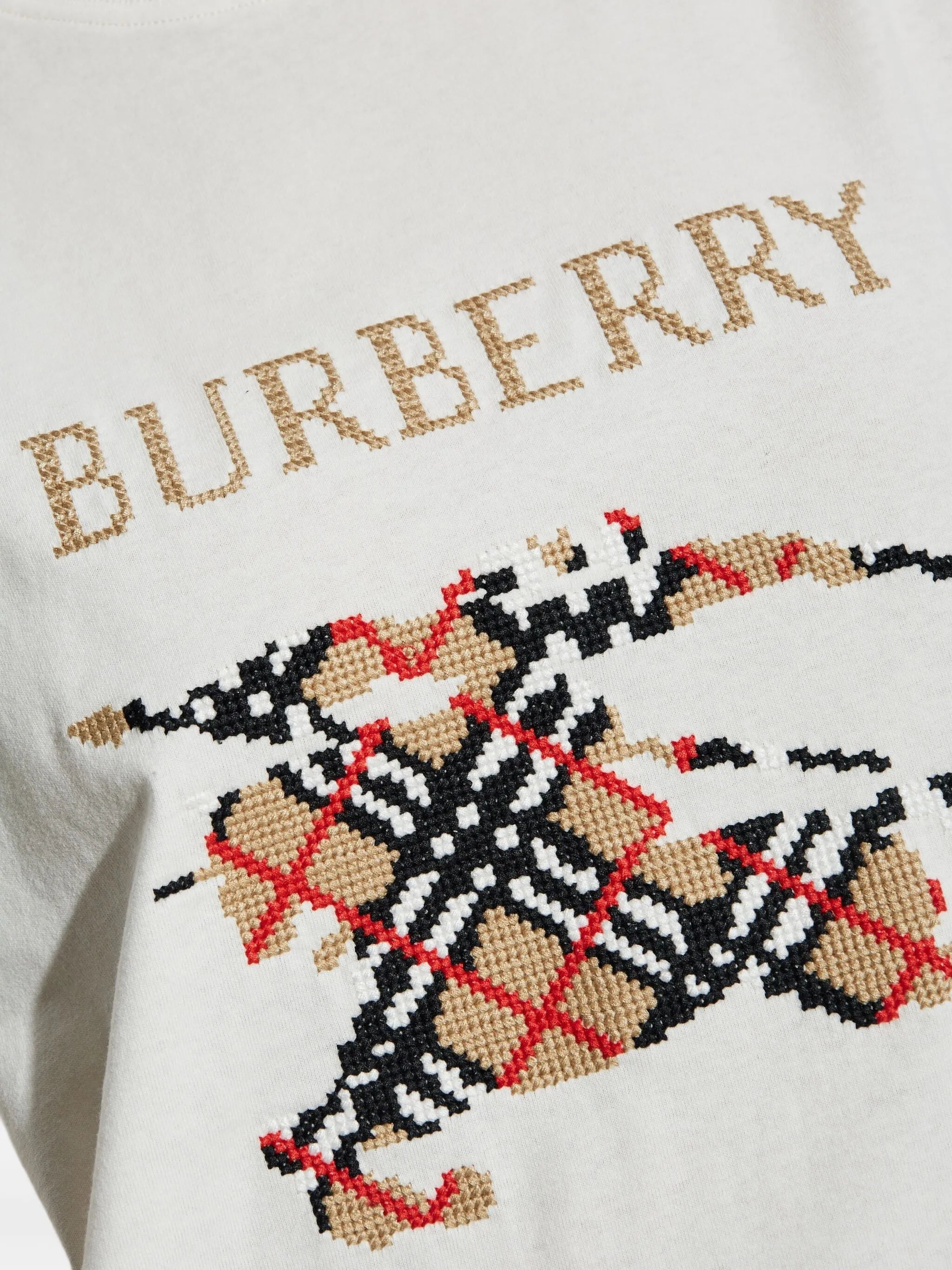 check-motif graphic T-shirt