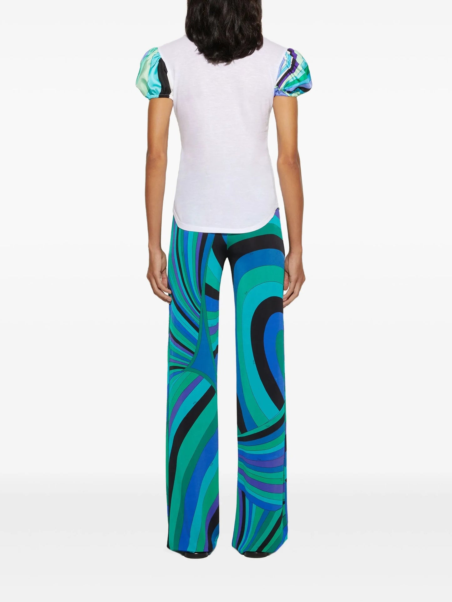 Iride-print trousers