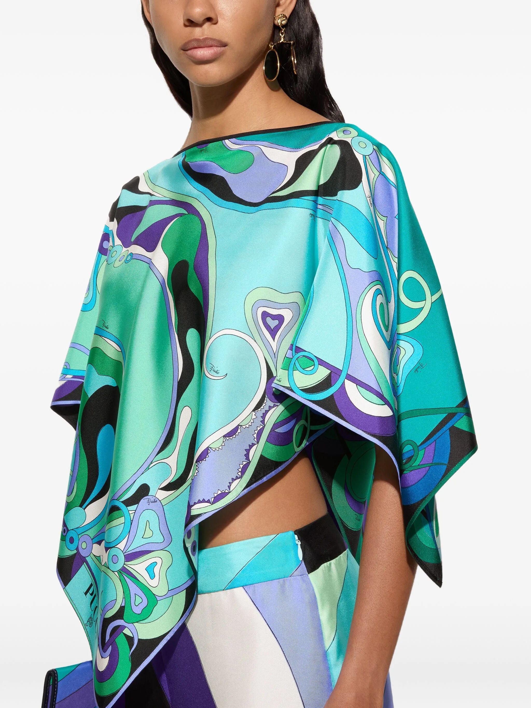 Orchidee-print blouse
