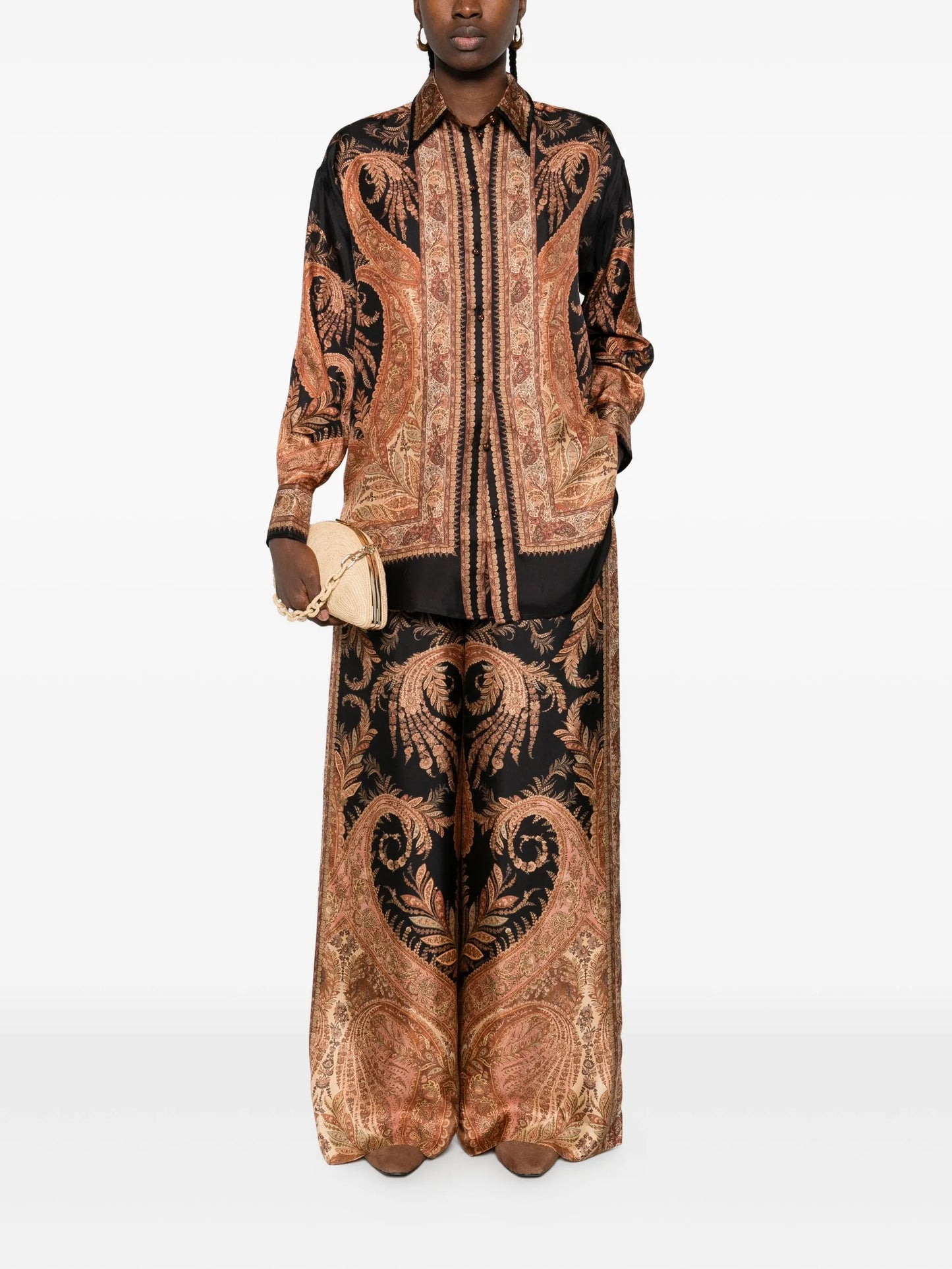 paisley-print drawstring trousers