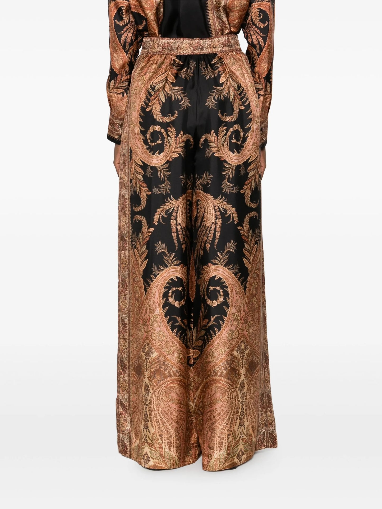 paisley-print drawstring trousers