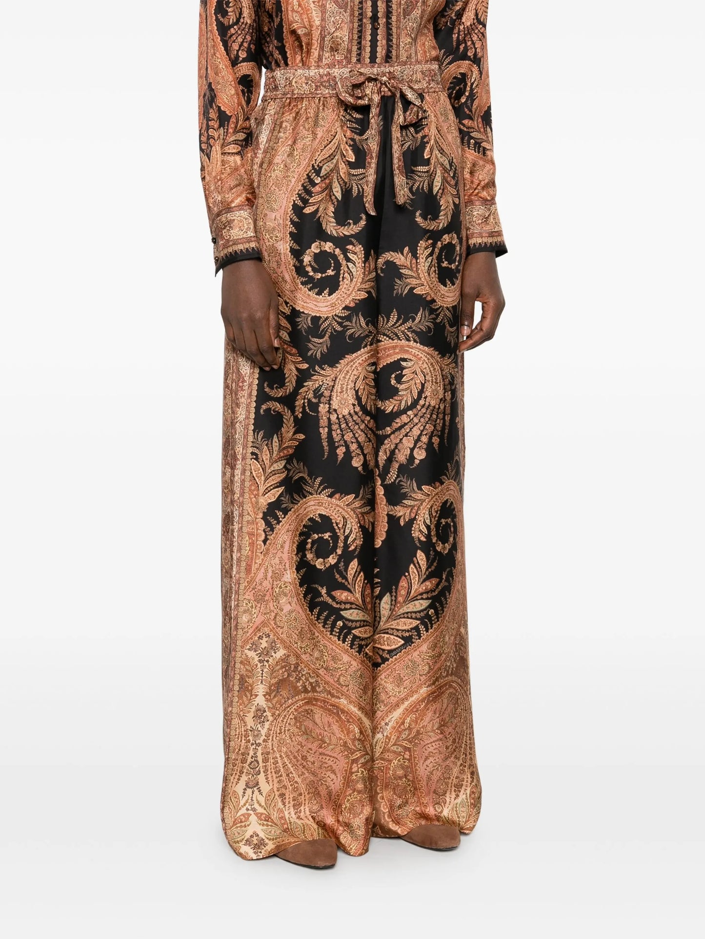 paisley-print drawstring trousers