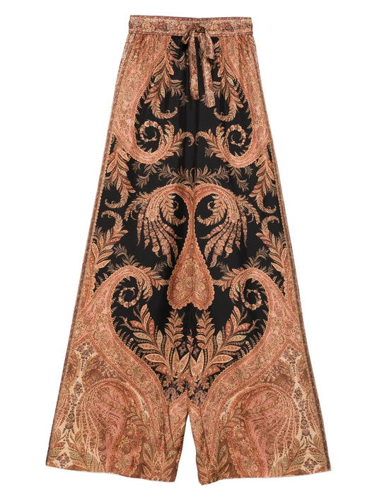 paisley-print drawstring trousers