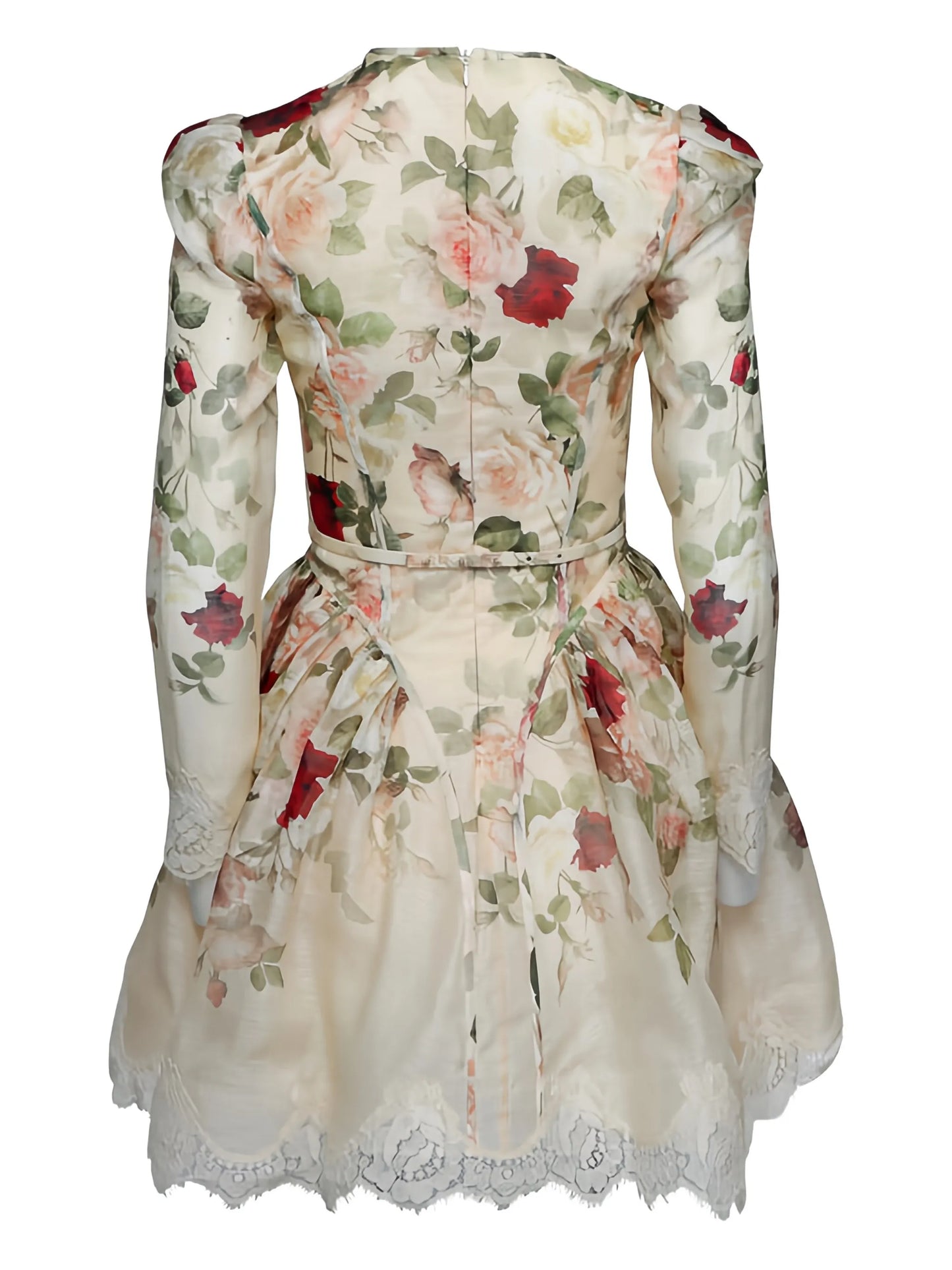 Story floral lace-trimmed mini dress