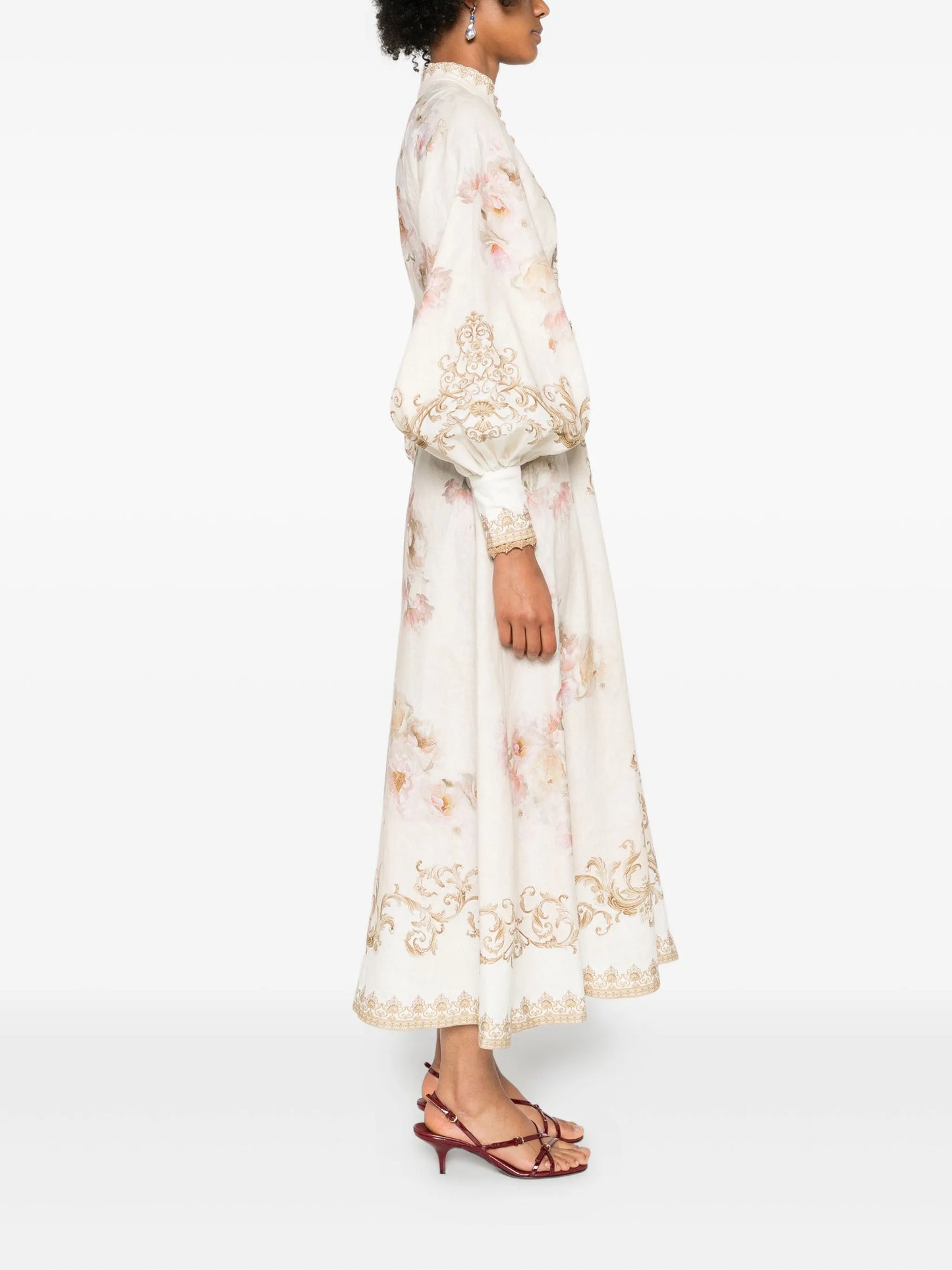 floral-print buttoned dress
