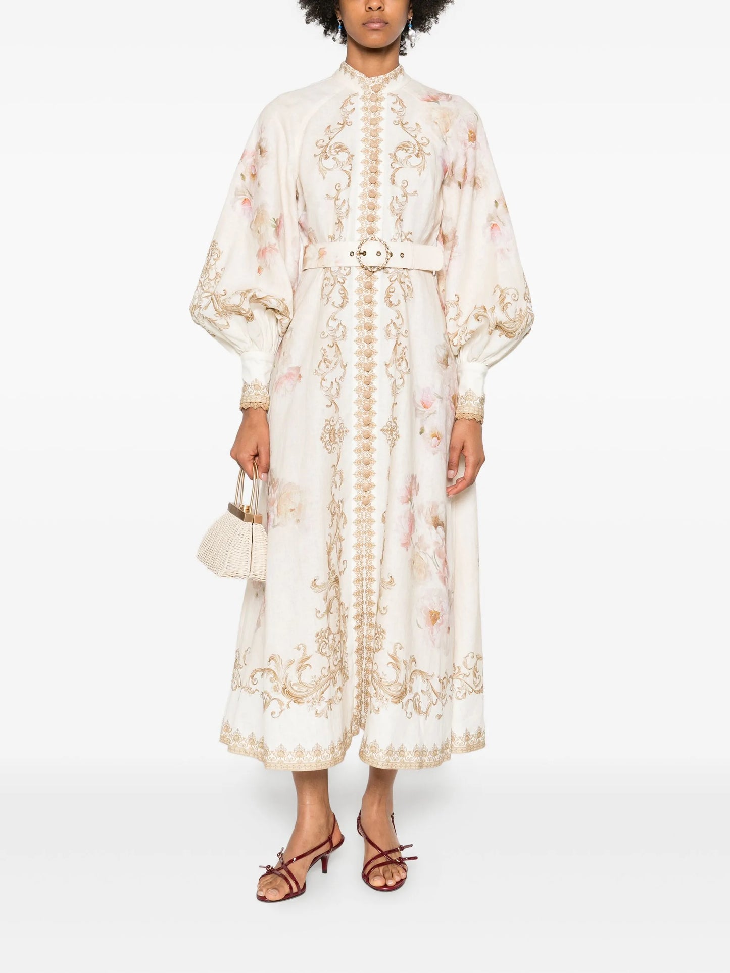 floral-print buttoned dress