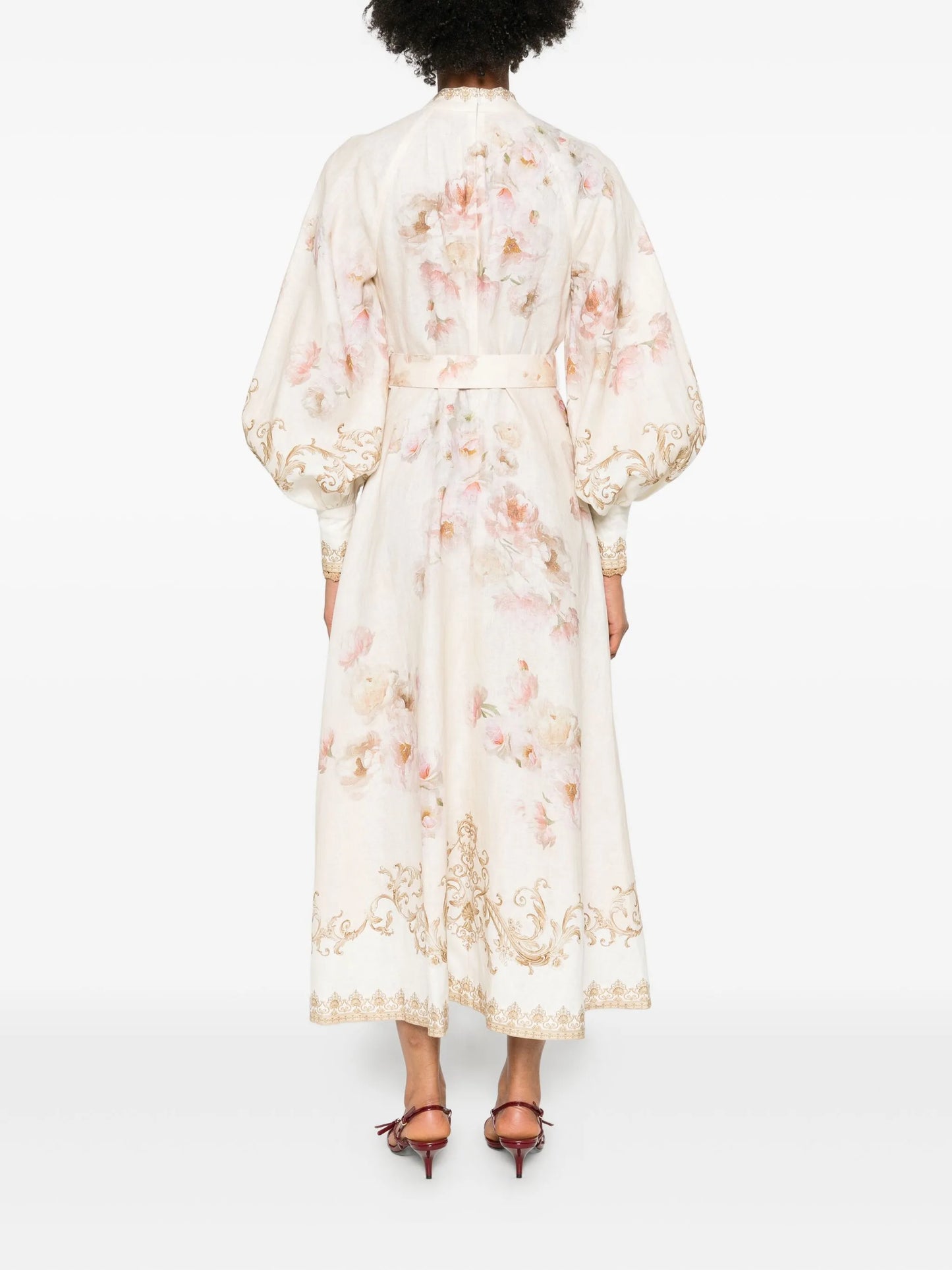 floral-print buttoned dress