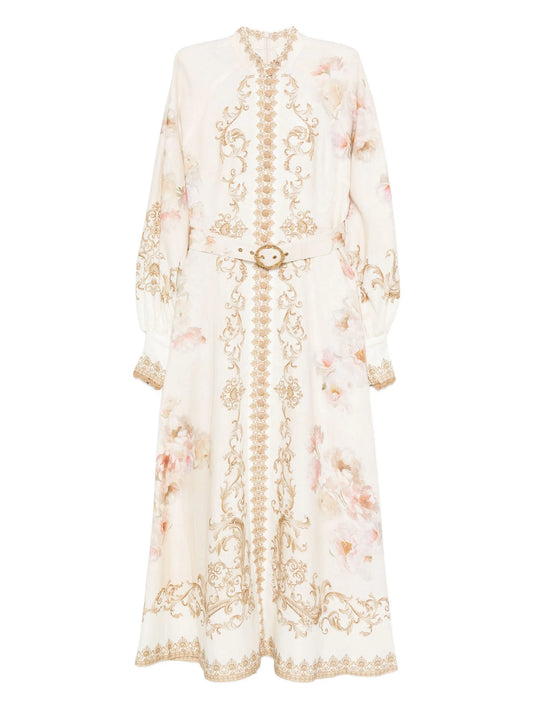 floral-print buttoned dress