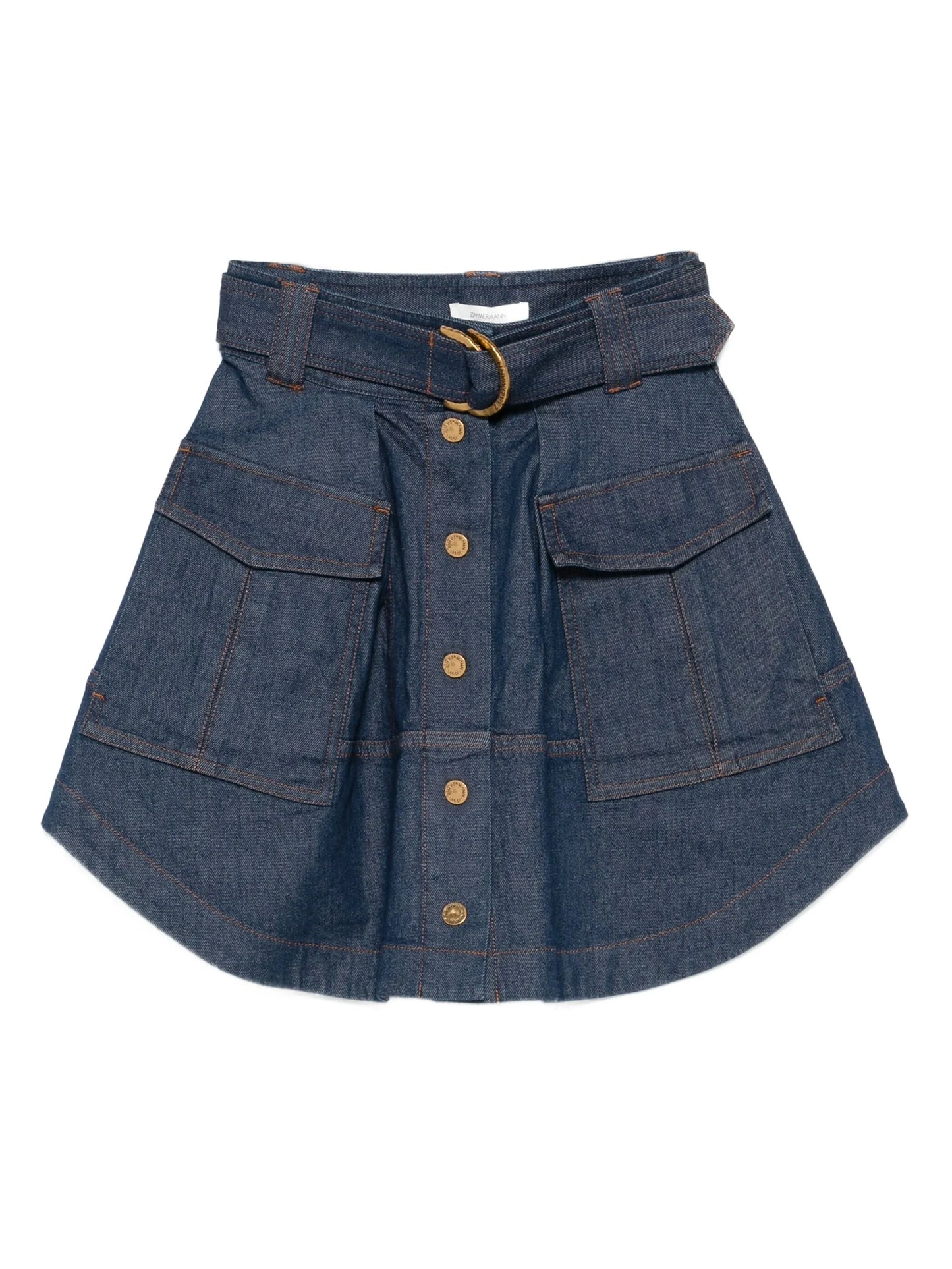button-fastening cargo skirt