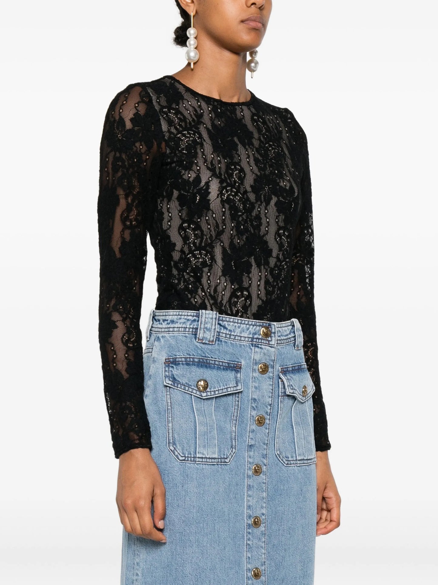 floral-lace bodysuit