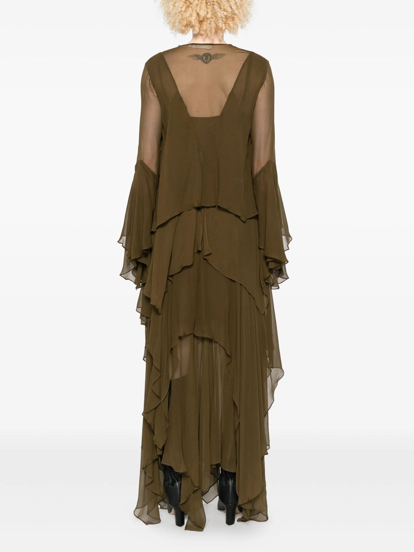 cascading-ruffle maxi dress