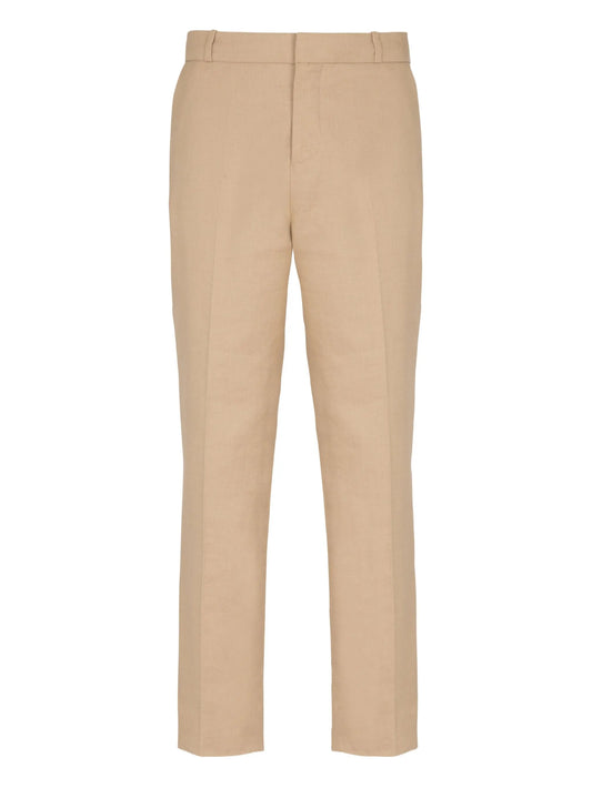 pressed-crease trousers