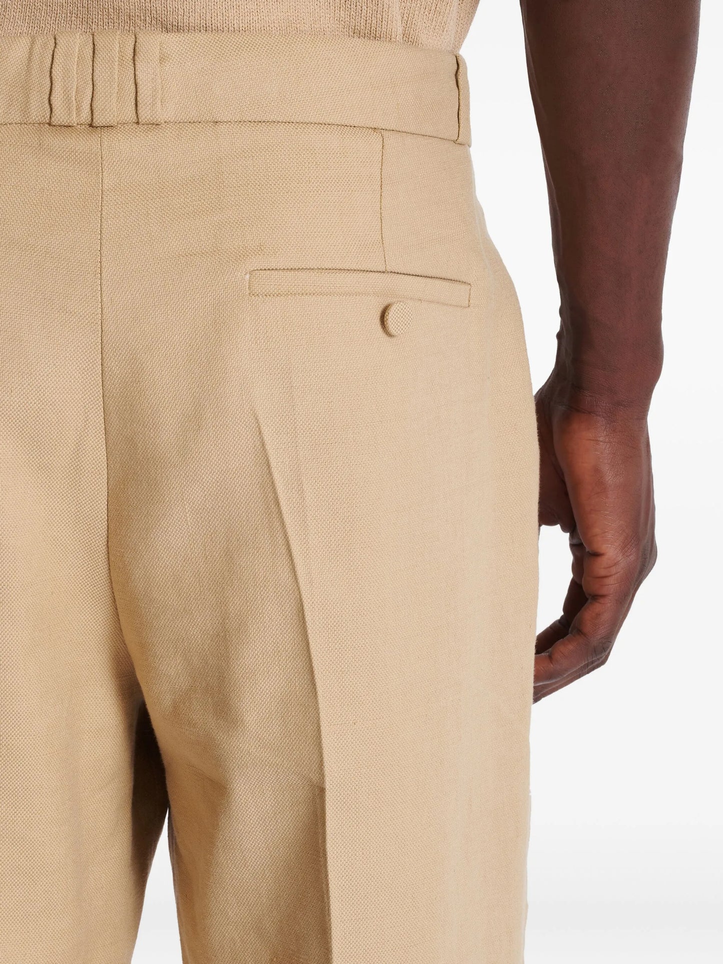 pressed-crease trousers