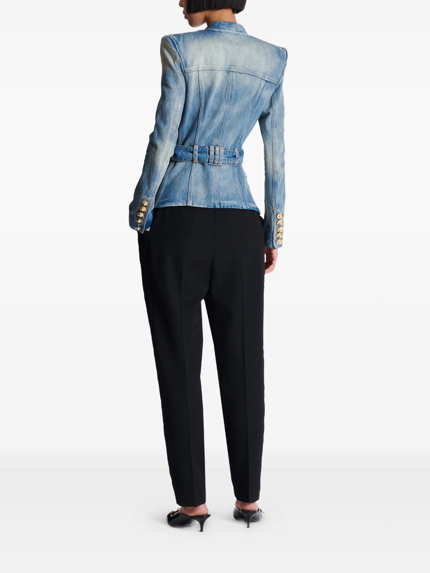 belted denim jacket