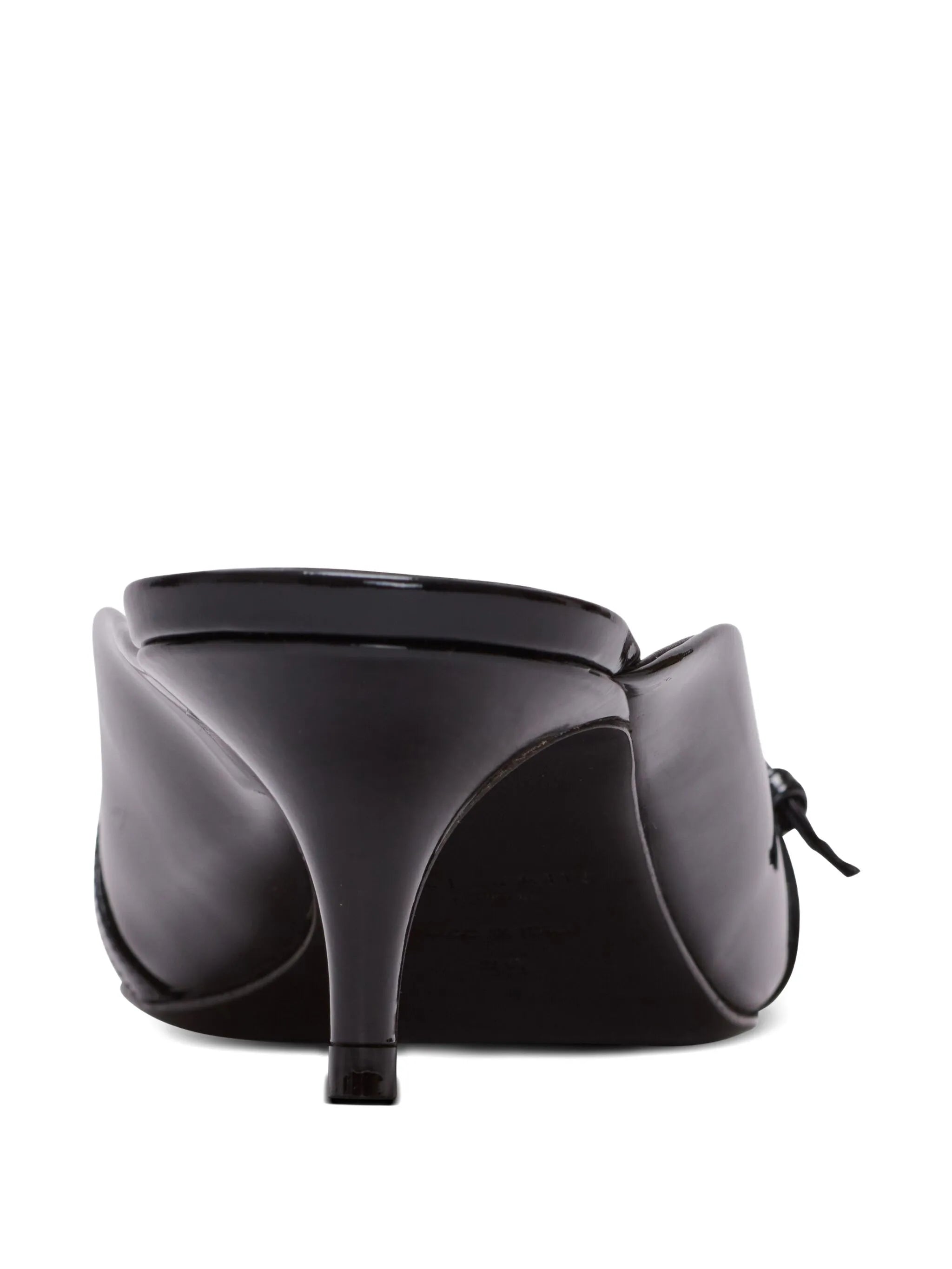 Sync patent leather mules