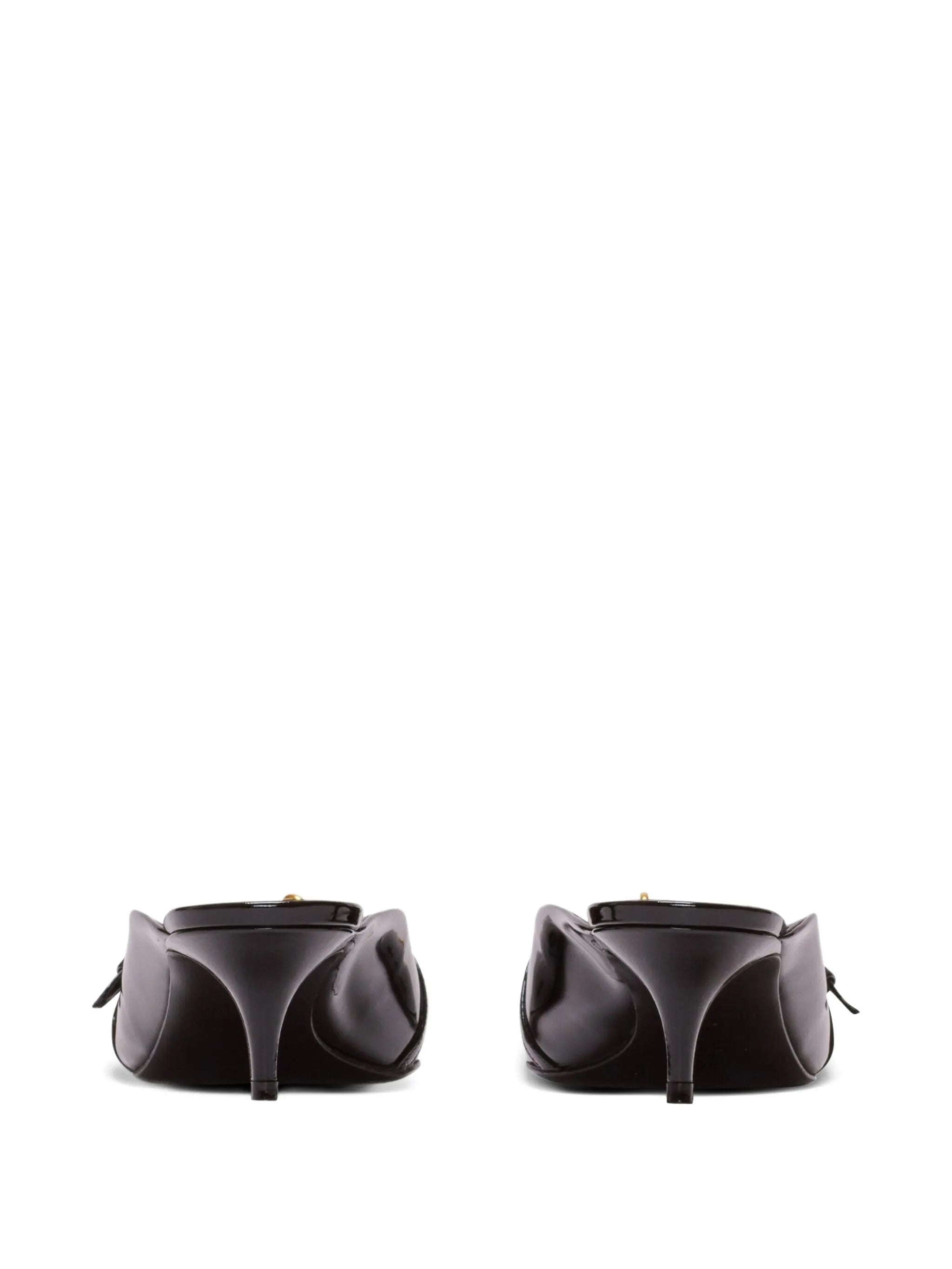 Sync patent leather mules