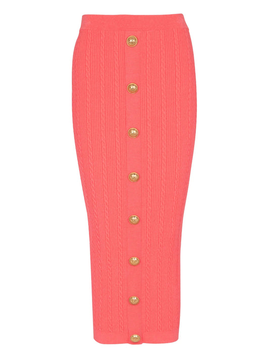 cable-knit midi skirt