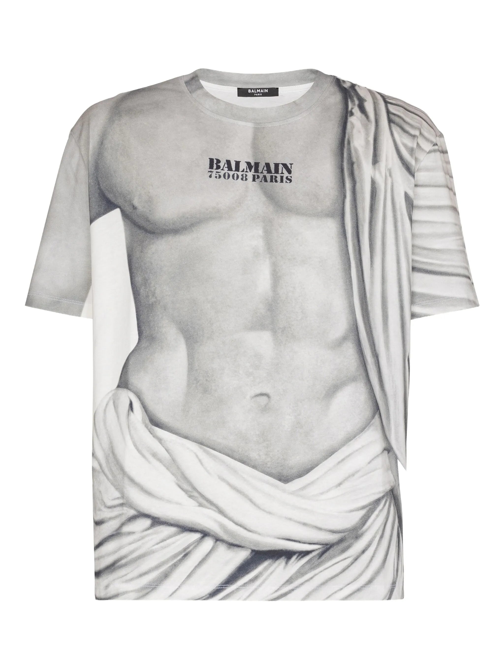 logo statue-print cotton T-shirt