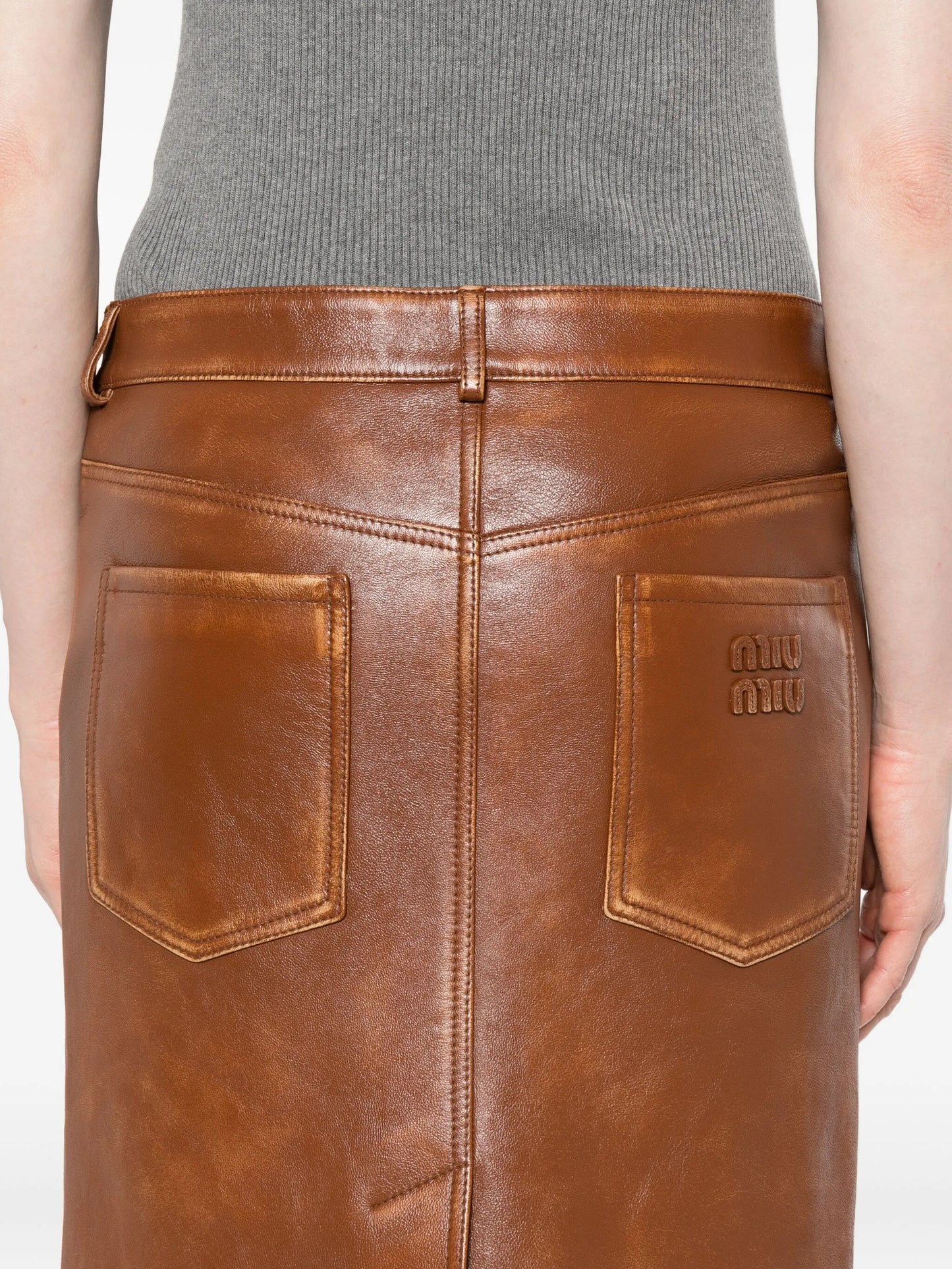 leather midi skirt