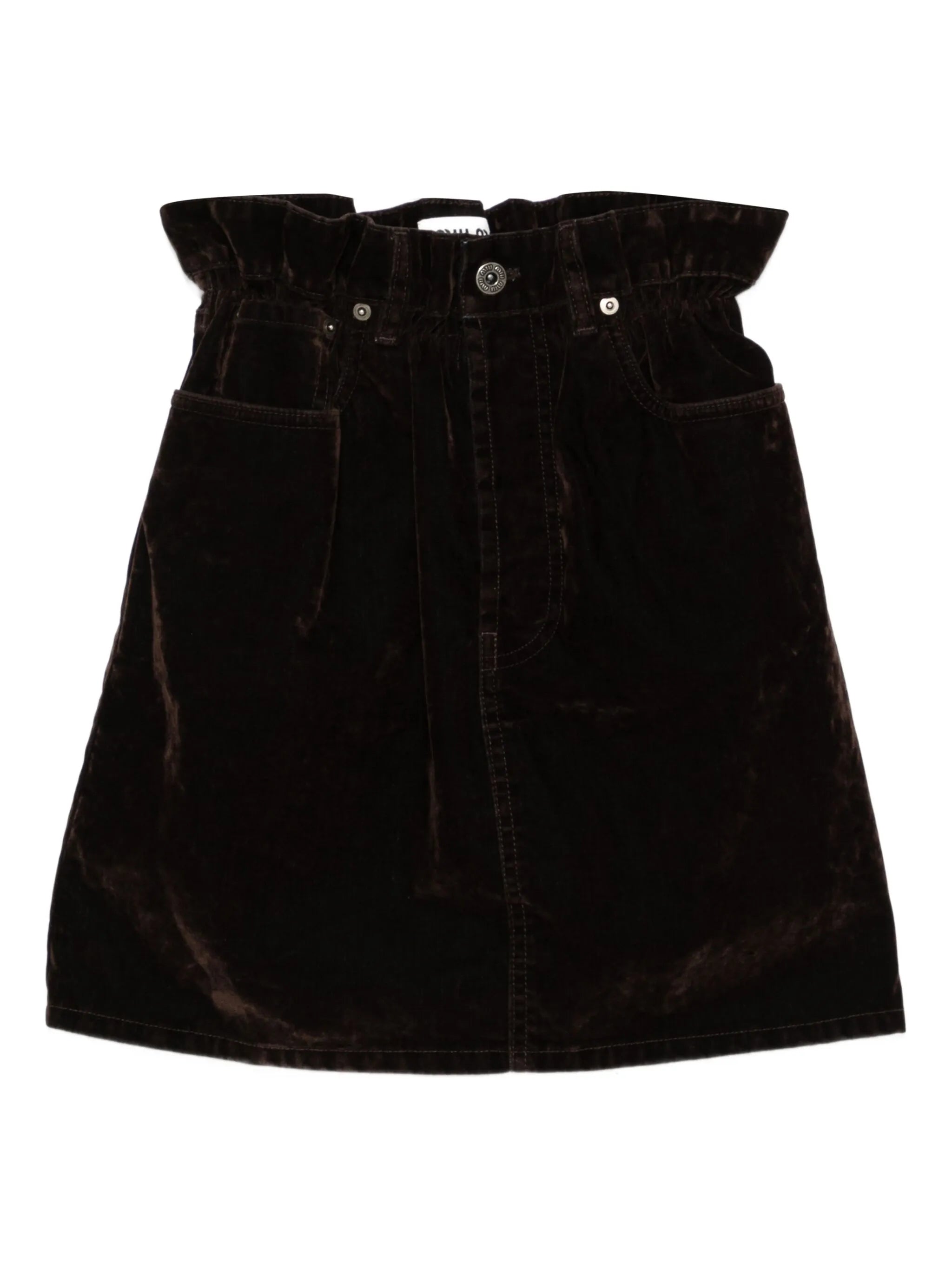velvet mini skirt