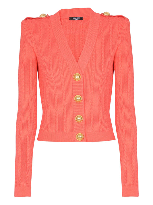 cable-knit cardigan