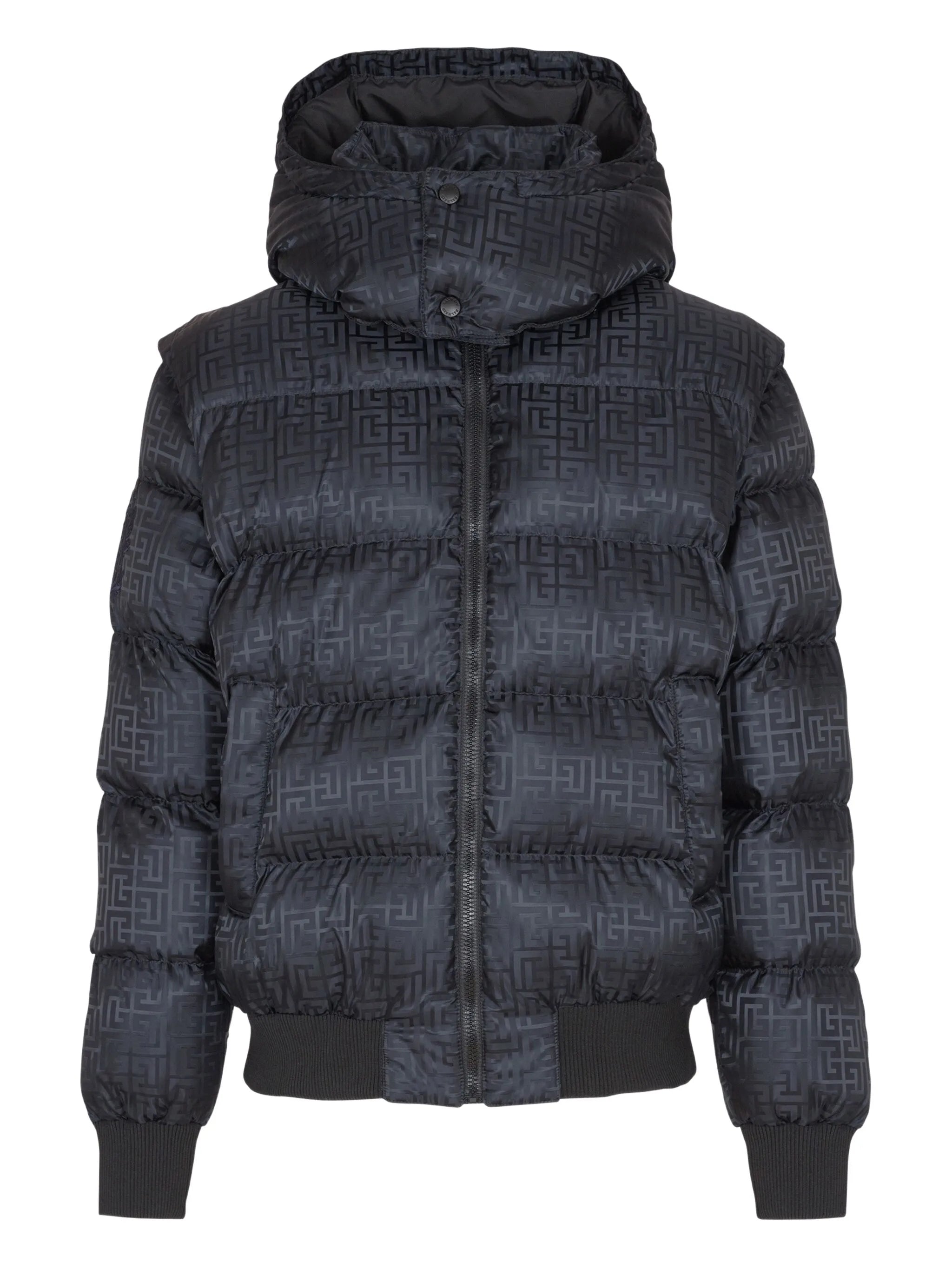 monogram-jacquard padded jacket