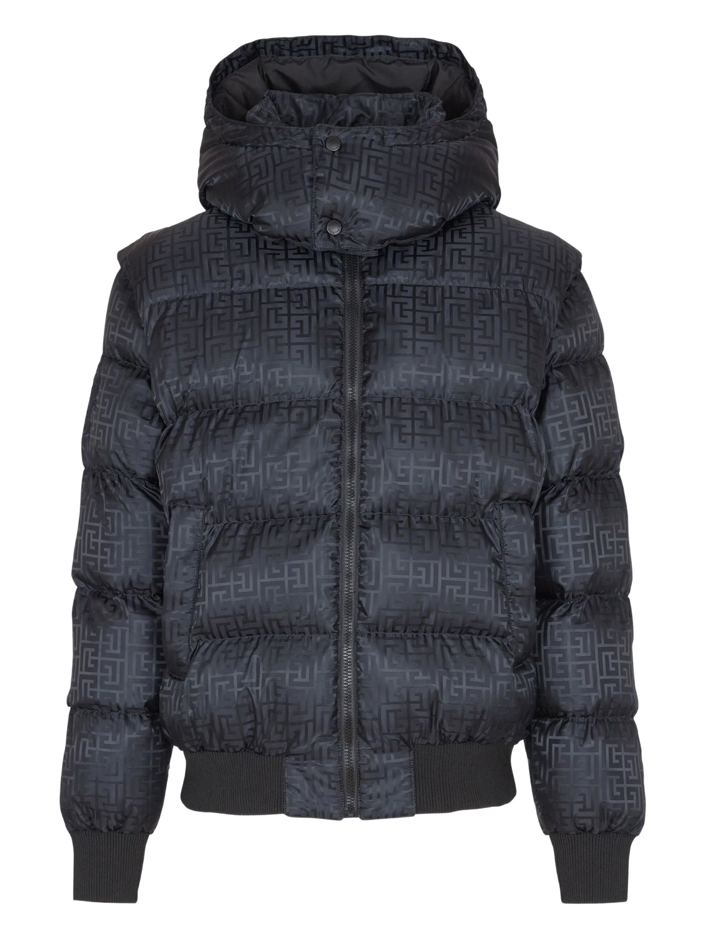 monogram-jacquard padded jacket
