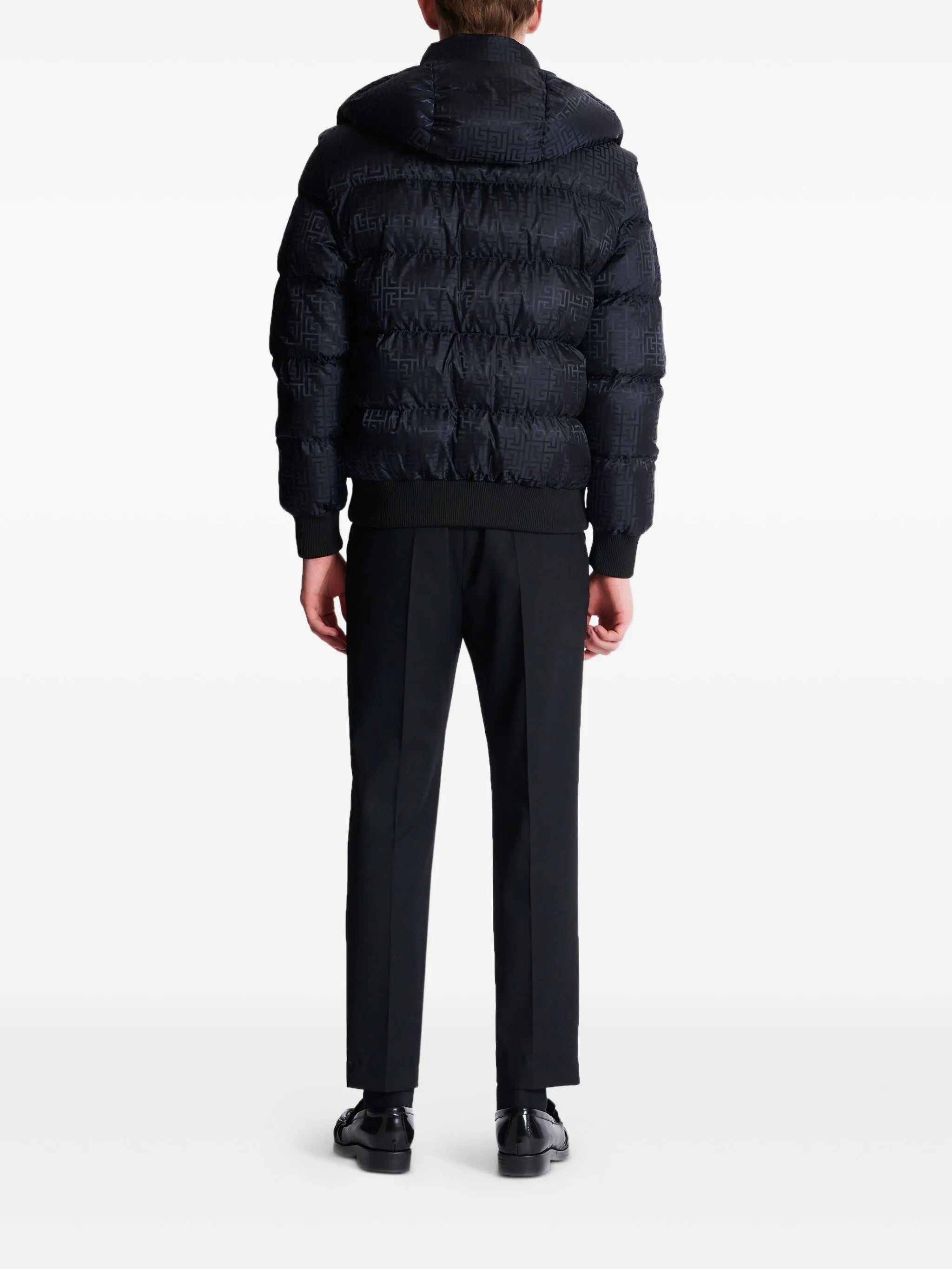 monogram-jacquard padded jacket