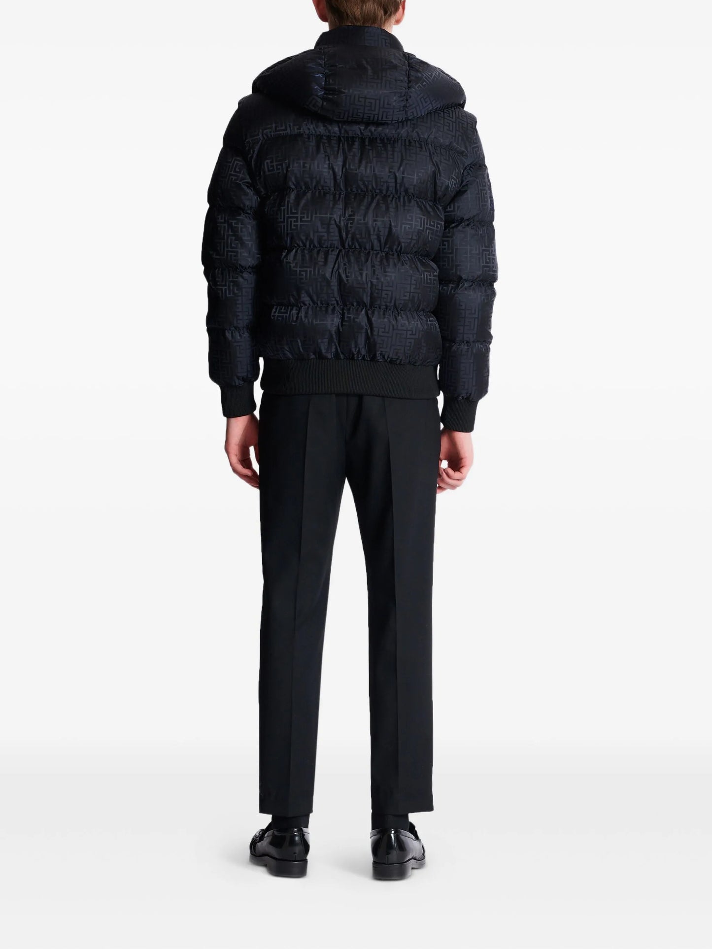 monogram-jacquard padded jacket