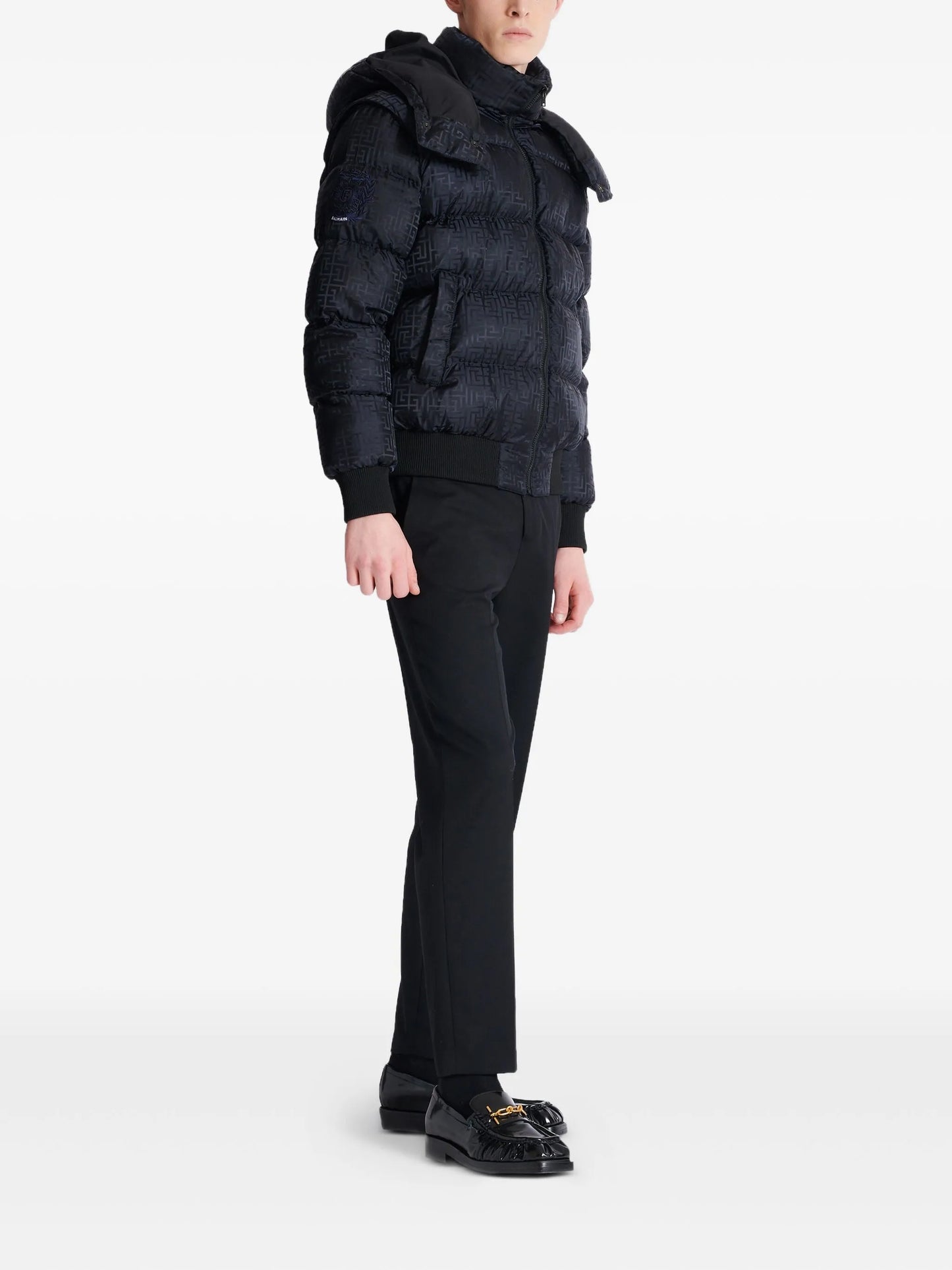 monogram-jacquard padded jacket